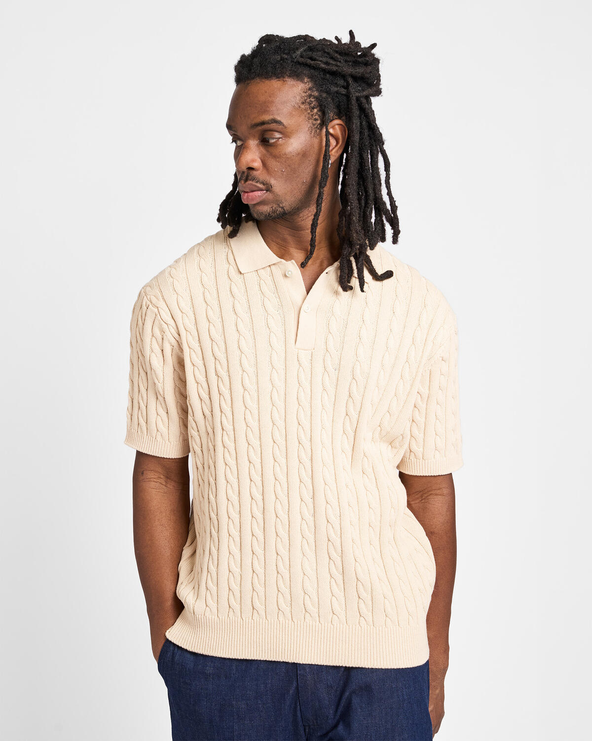 Beams+ Knit Polo Cable - Image 4