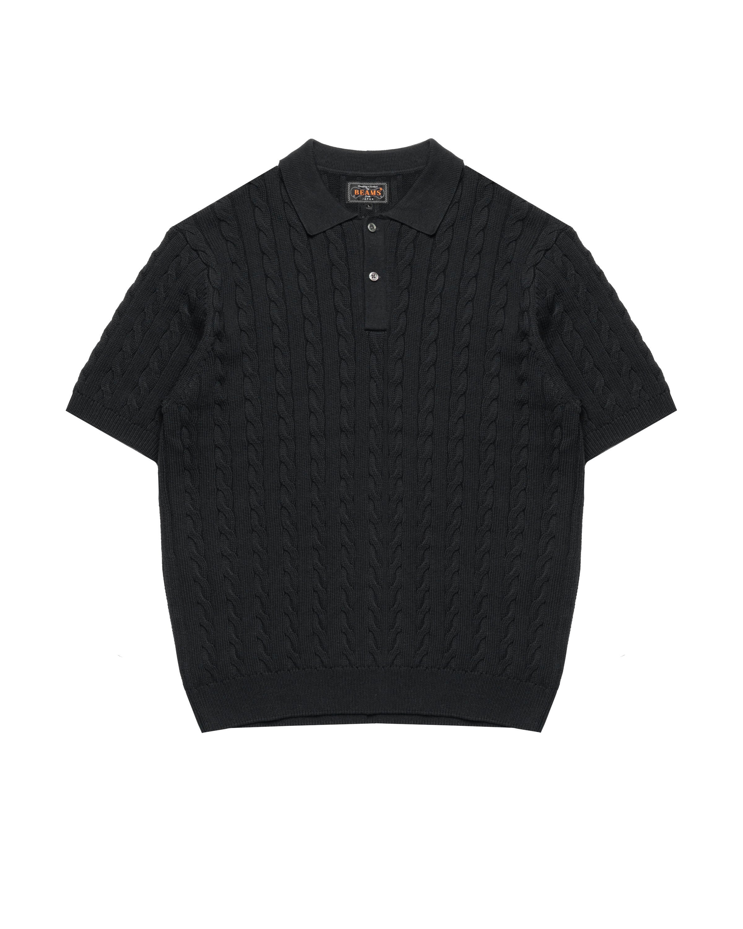 Beams+ Knit Polo Cable