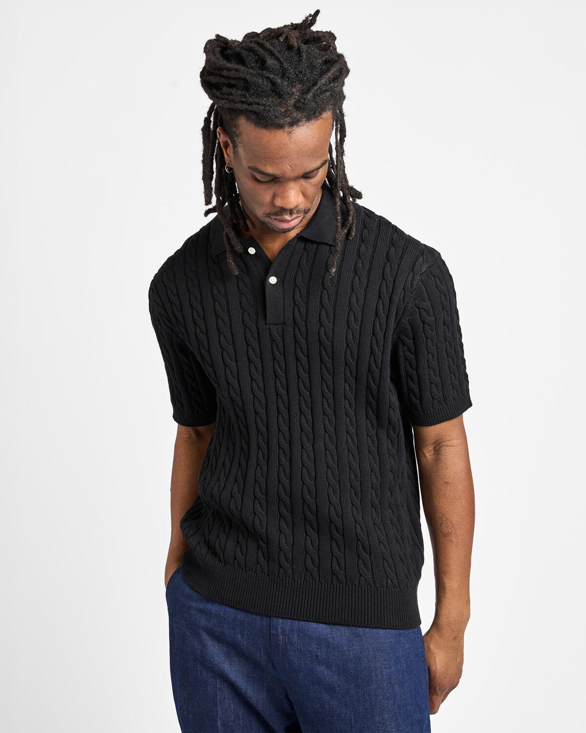 Beams+ Knit Polo Cable - Image 4