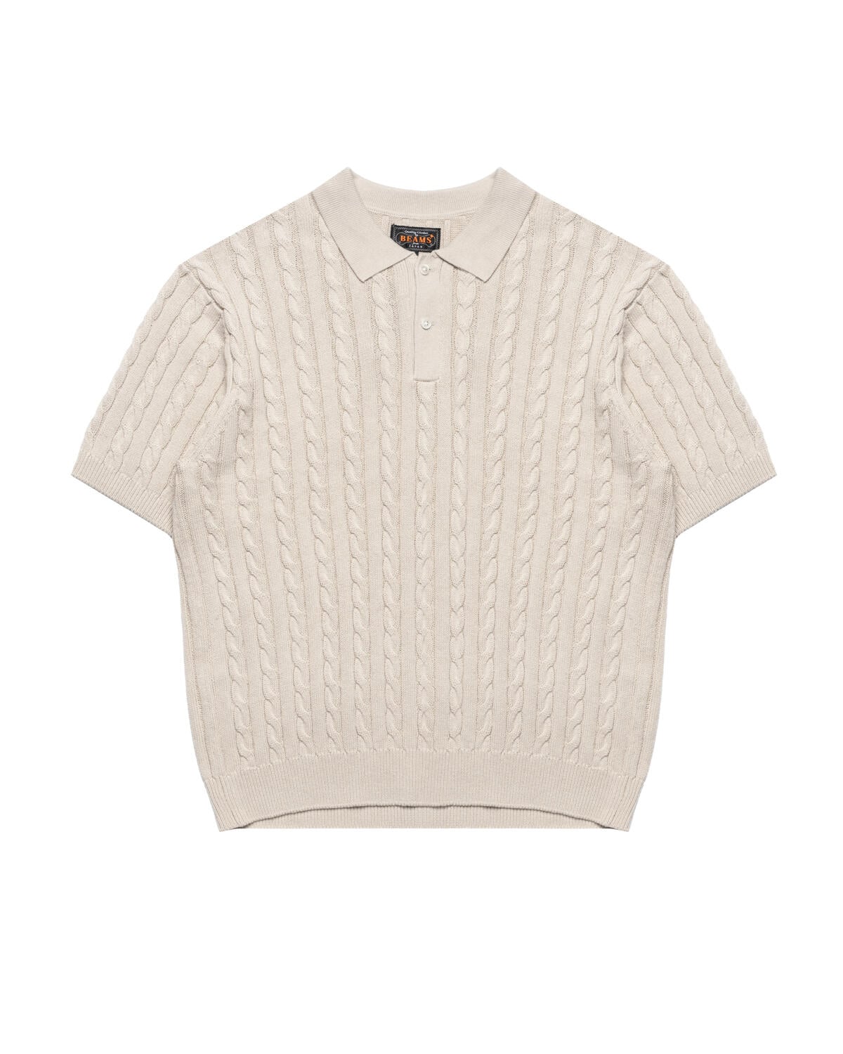 Beams+ Knit Polo Cable
