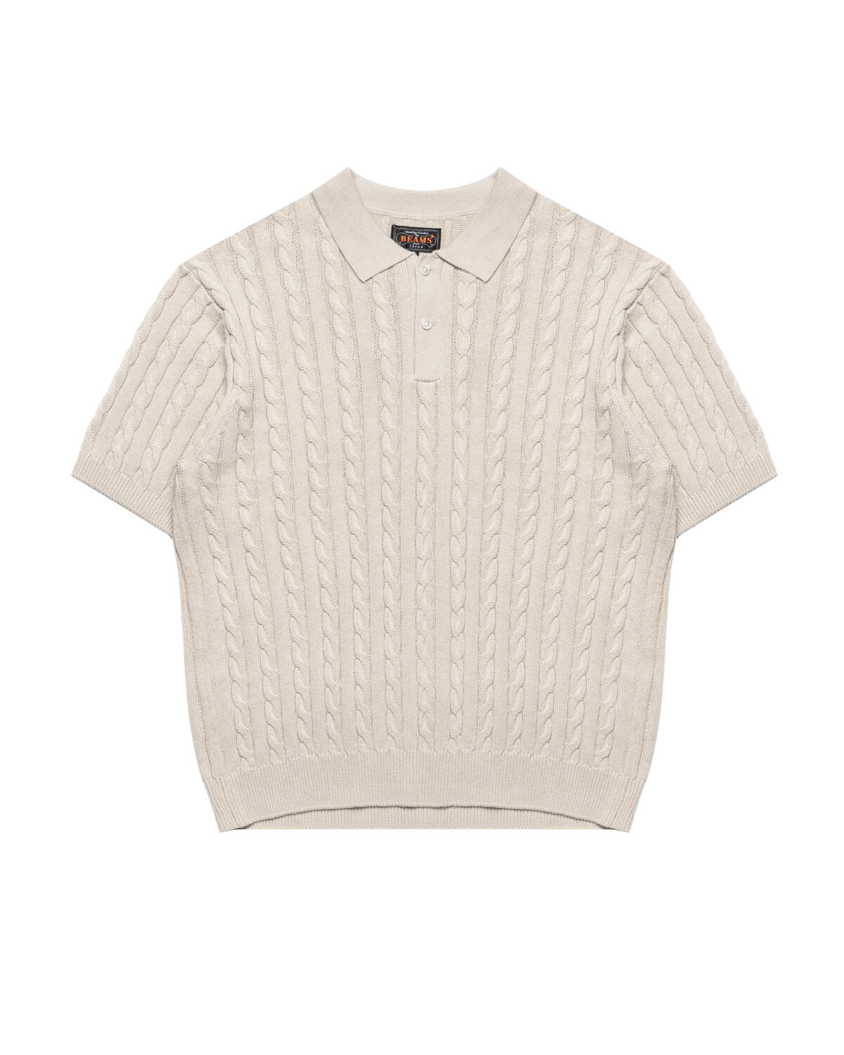 Beams+ Knit Polo Cable