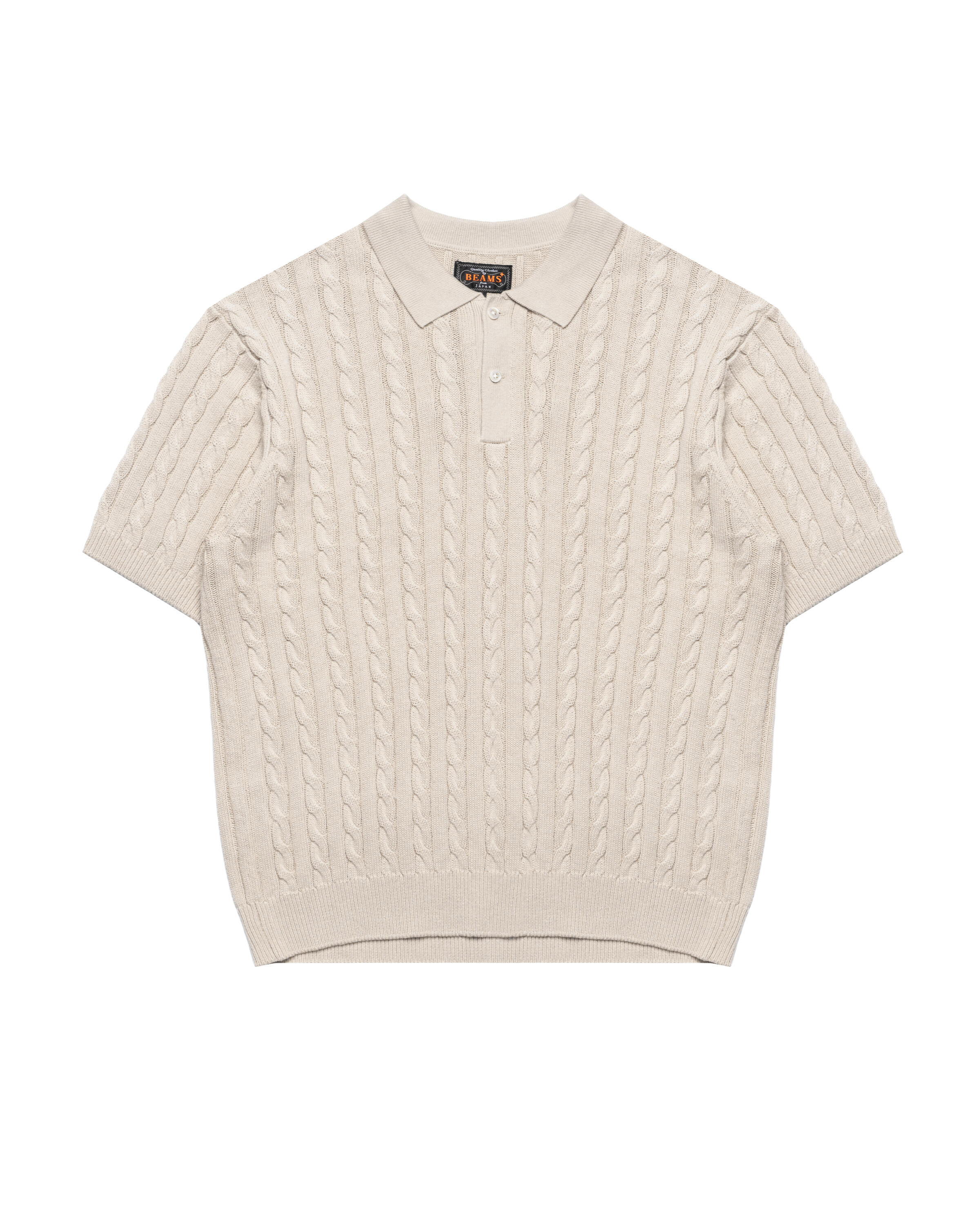 Beams+ Knit Polo Cable