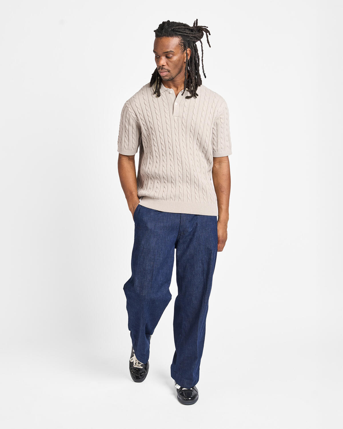 Beams+ Knit Polo Cable - Image 3
