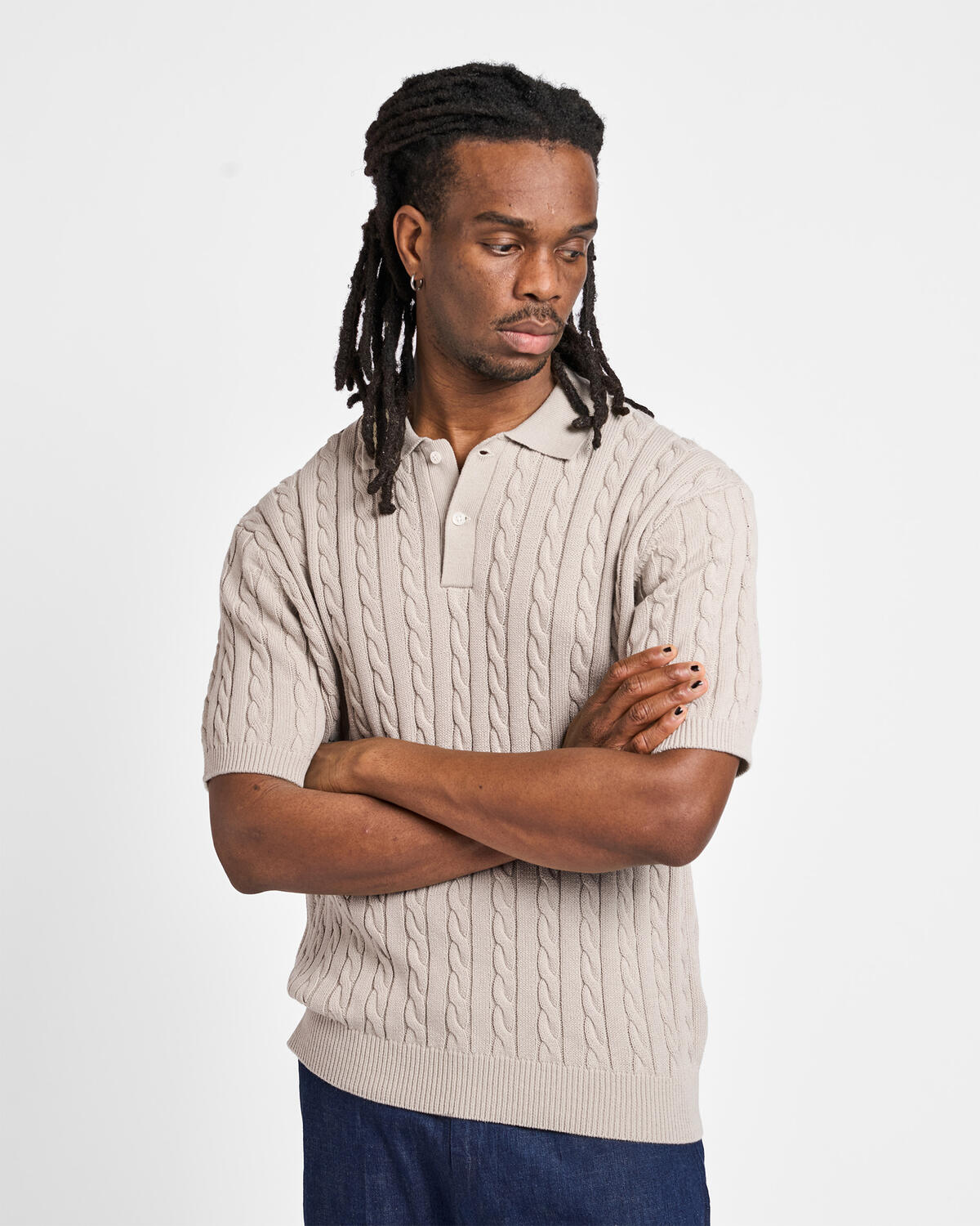 Beams+ Knit Polo Cable - Image 4