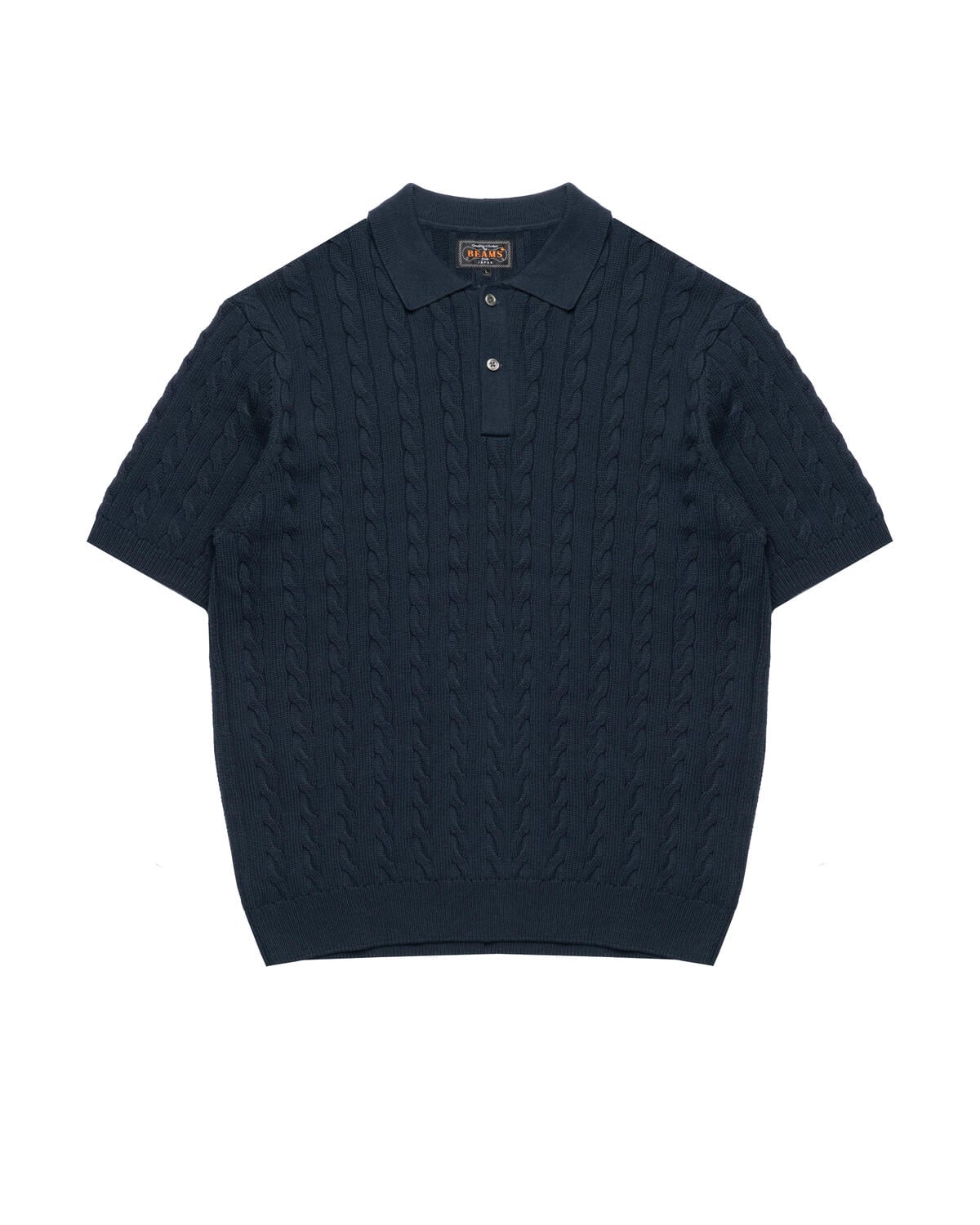 Beams+ Knit Polo Cable