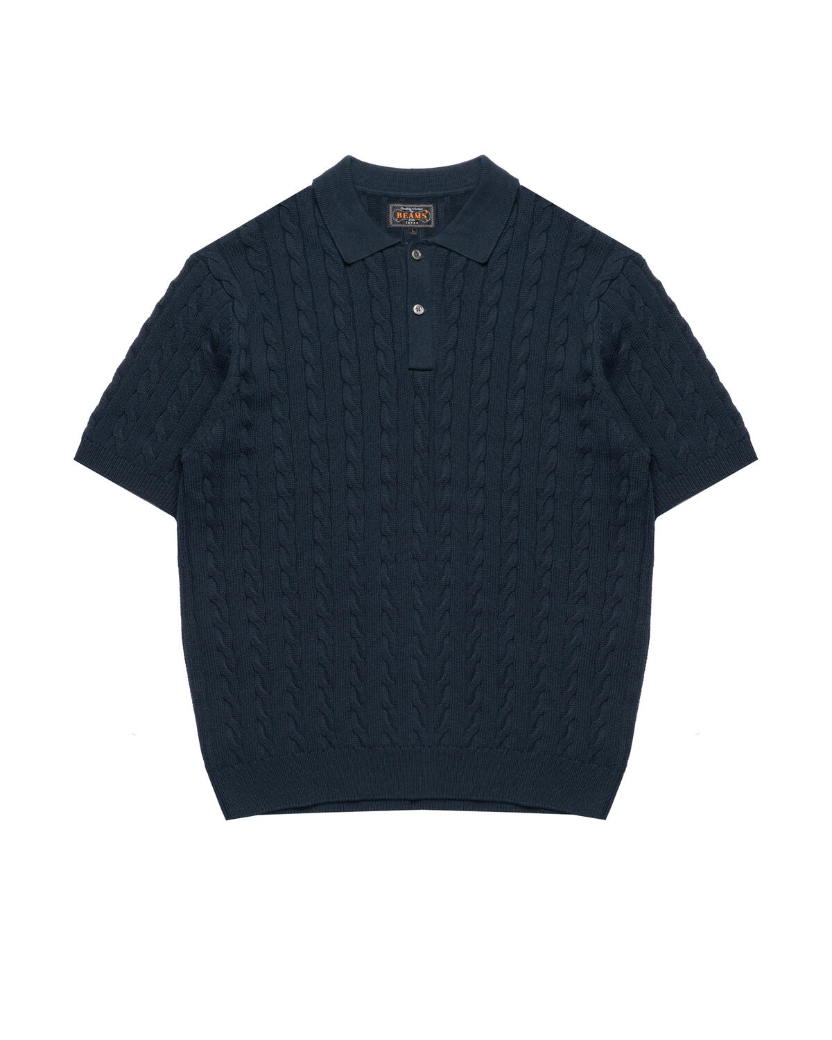 Beams+ Knit Polo Cable