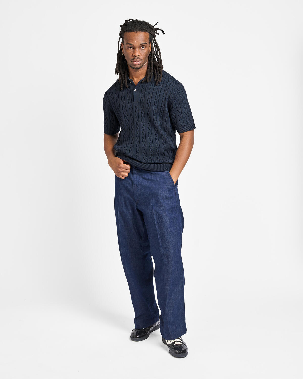 Beams+ Knit Polo Cable - Image 3