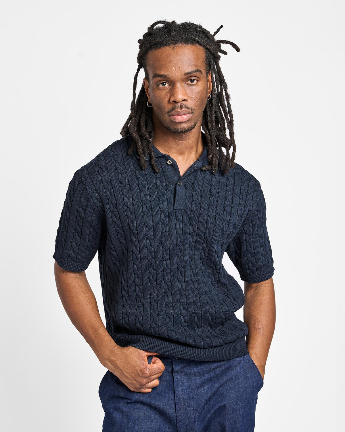 Beams+ Knit Polo Cable - Image 4