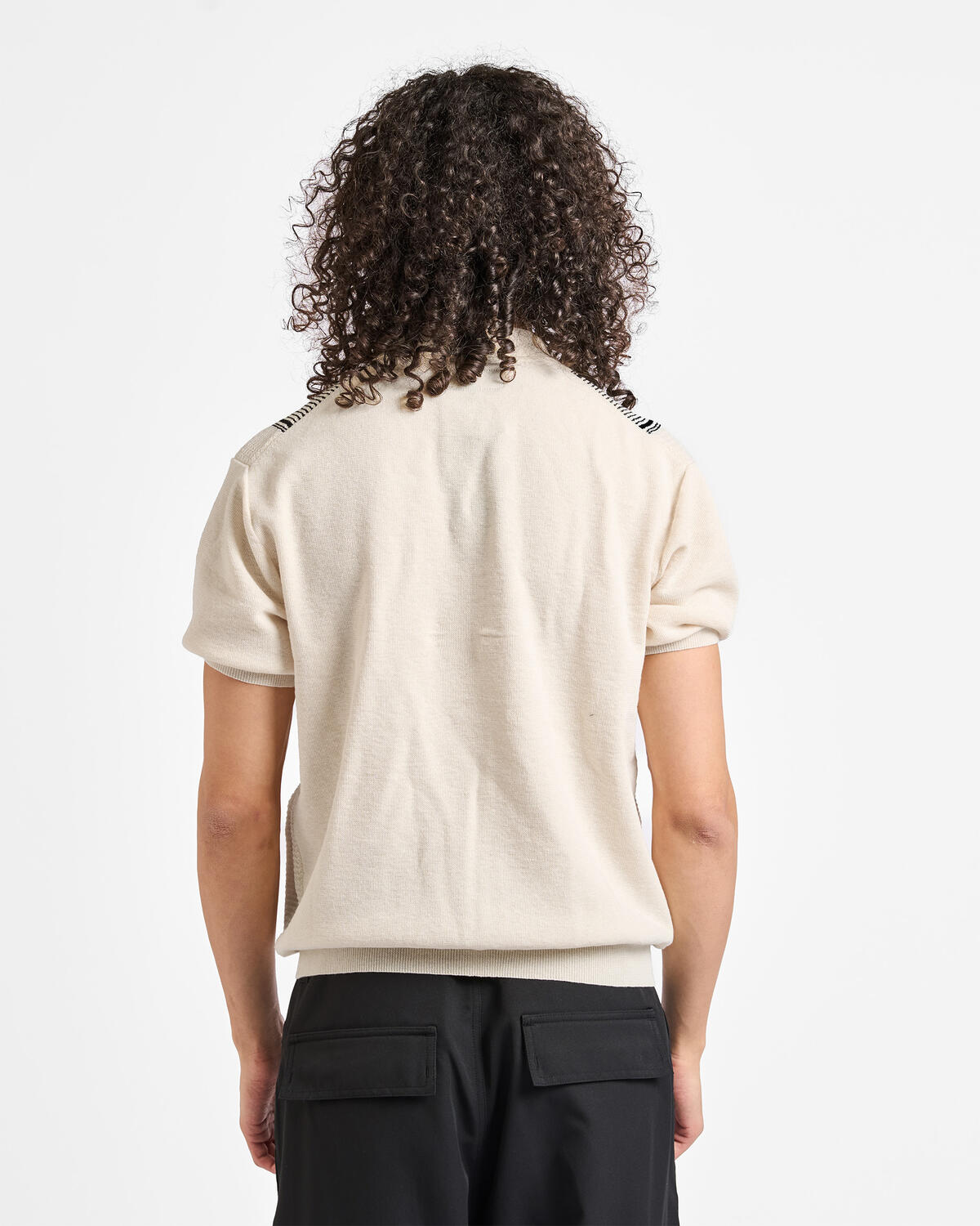 Beams+ Zip Knit Polo Stripe - Image 6