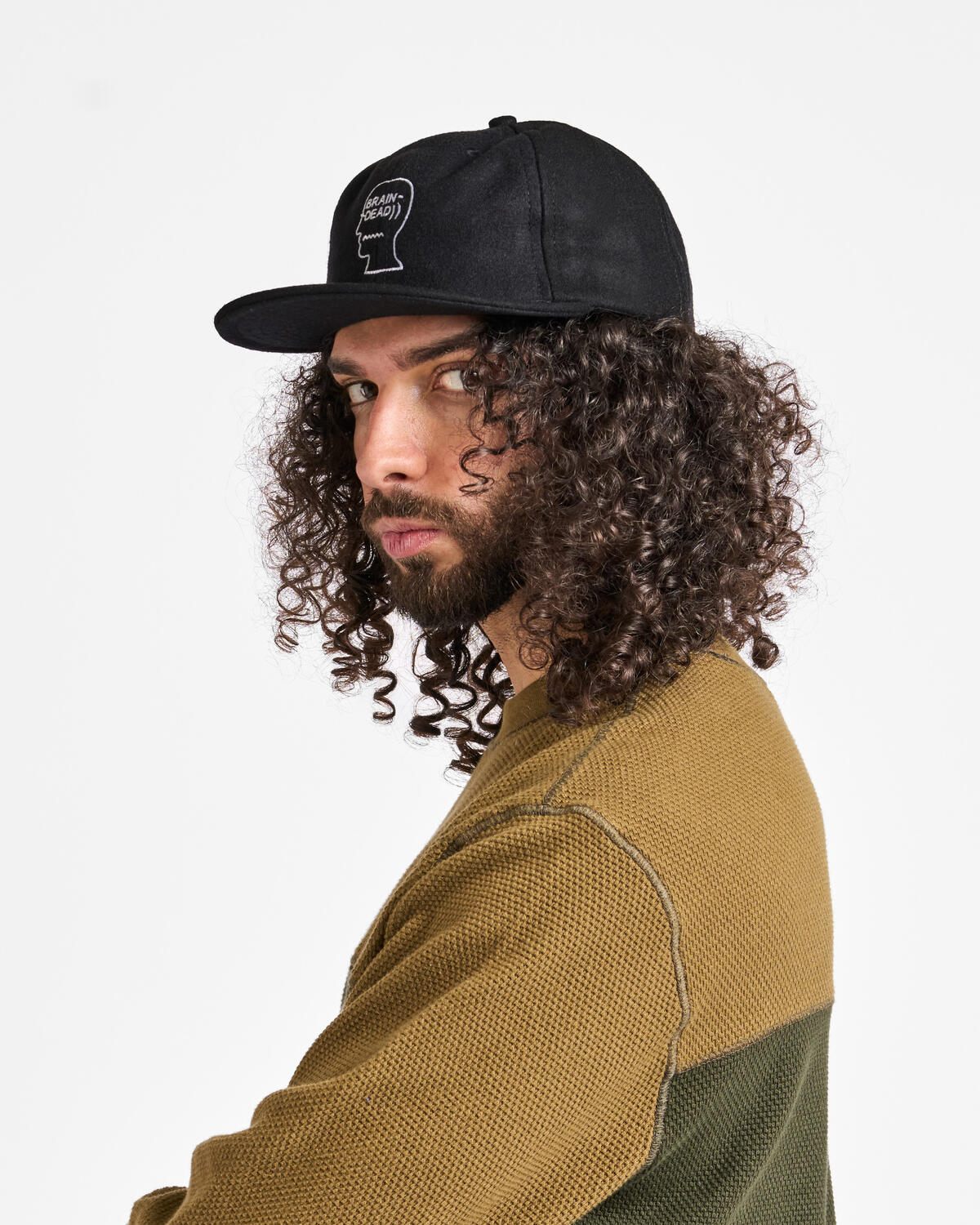 Brain Dead Flannel Classic Logohead 6 Panel Hat - Image 4