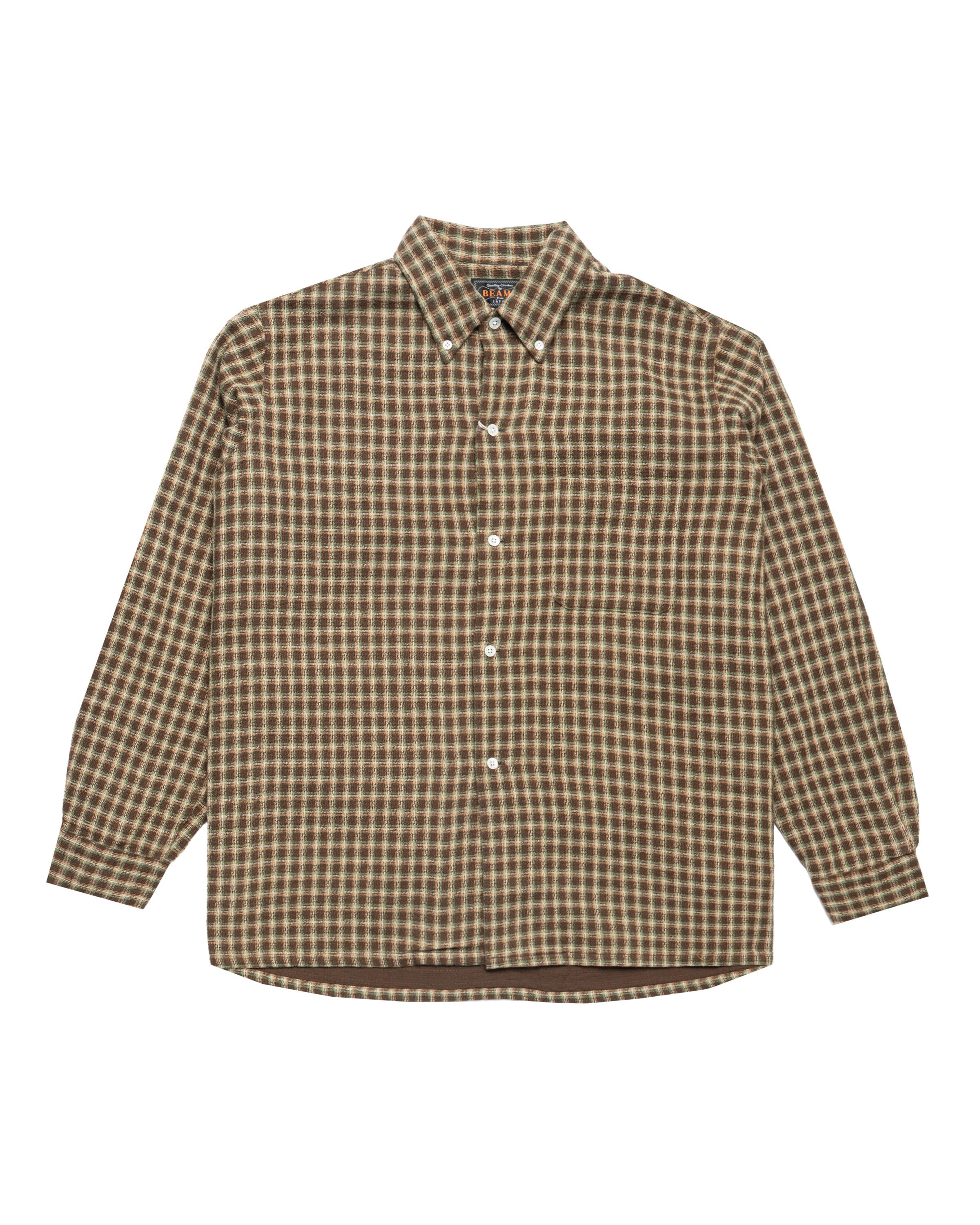 Beams+ Open B.D. Panama Plaid Double Face