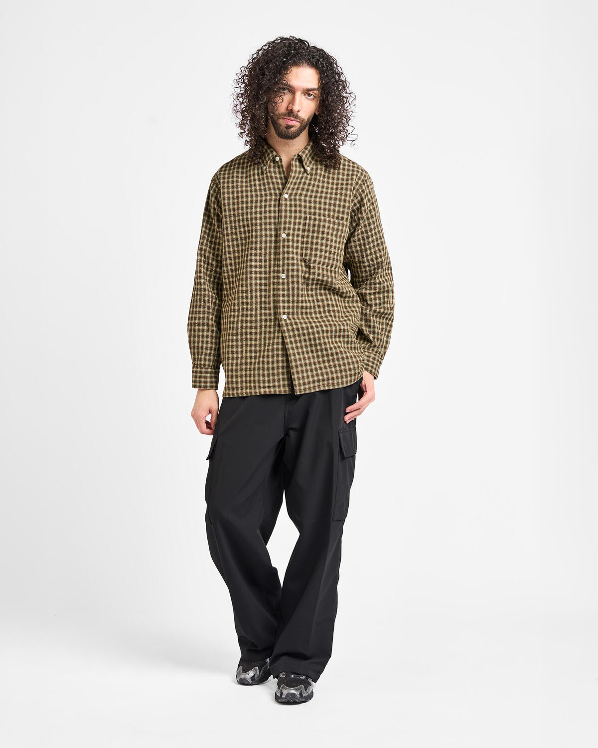 Beams+ Open B.D. Panama Plaid Double Face - Image 3