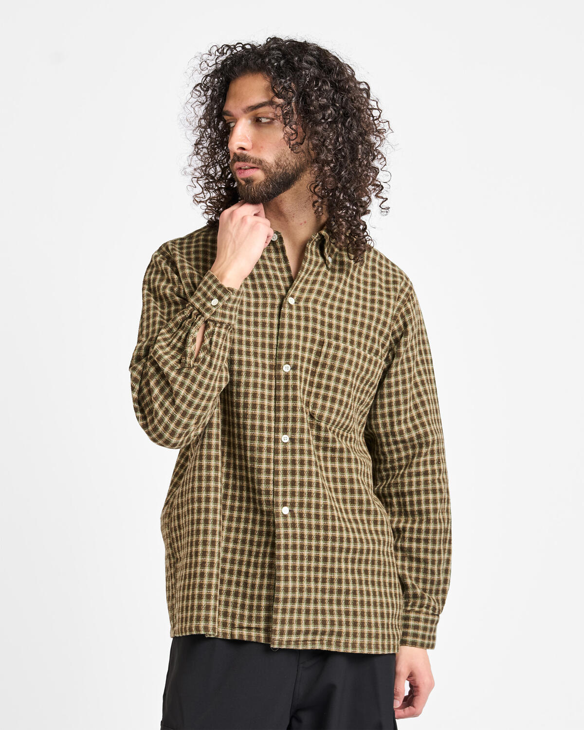 Beams+ Open B.D. Panama Plaid Double Face - Image 4