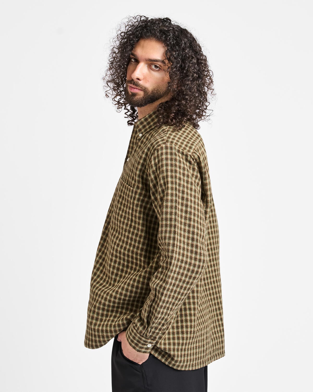 Beams+ Open B.D. Panama Plaid Double Face - Image 5