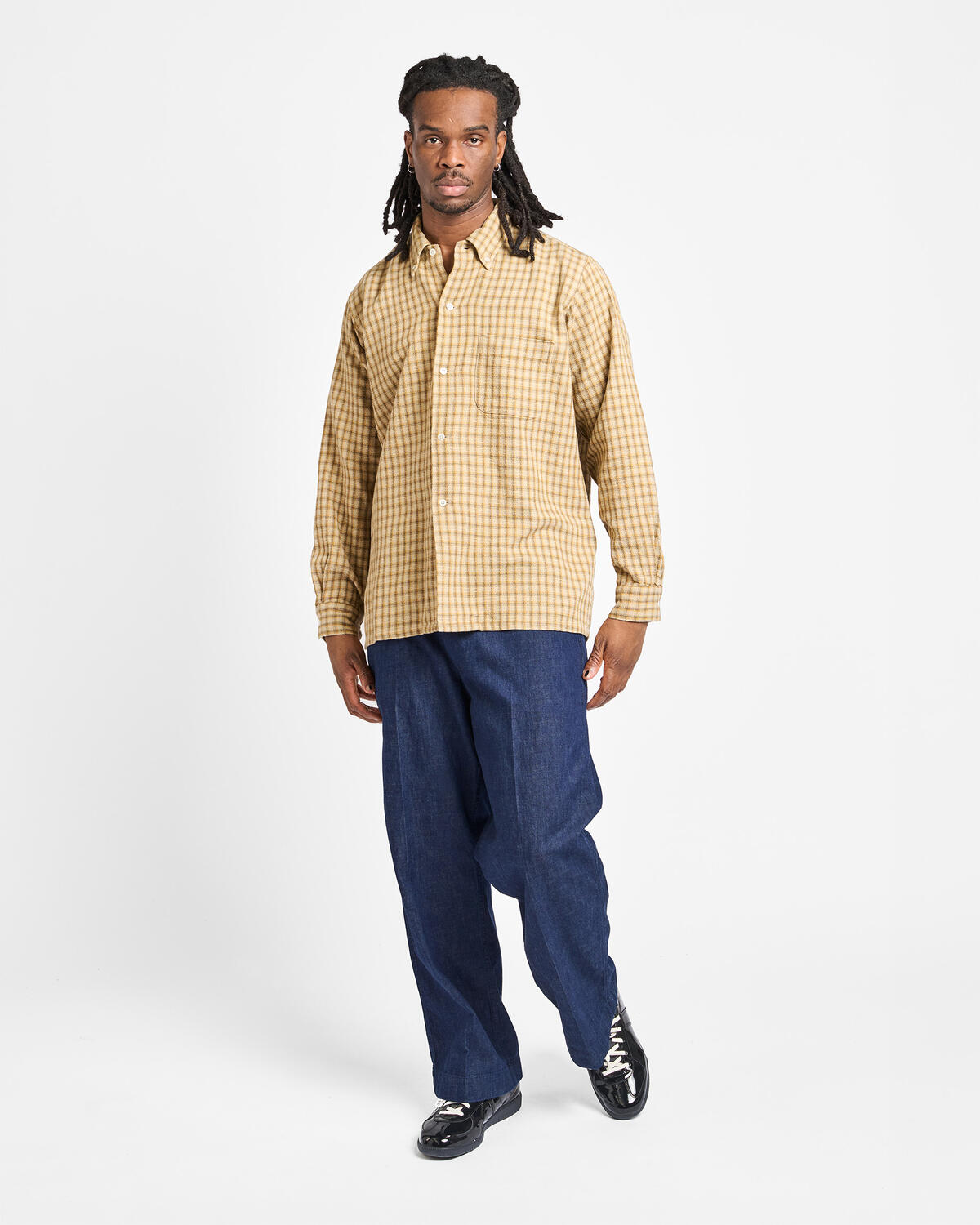 Beams+ Open B.D. Panama Plaid Double Face Shirt - Image 3