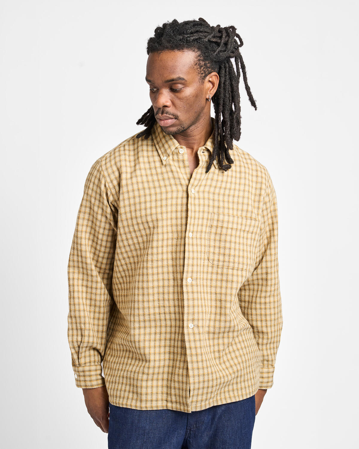Beams+ Open B.D. Panama Plaid Double Face Shirt - Image 4