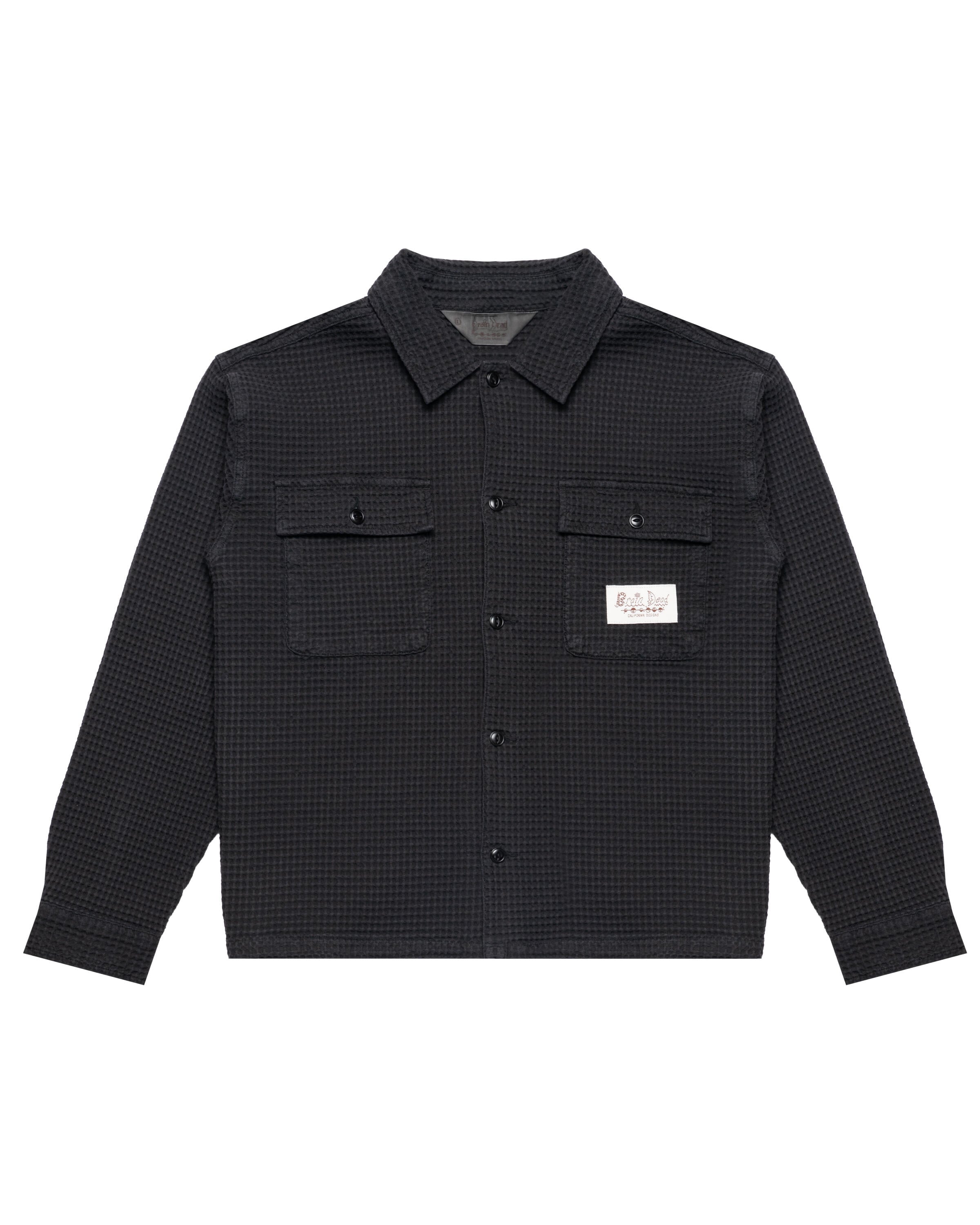 Brain Dead Waffle Button Front Shirt
