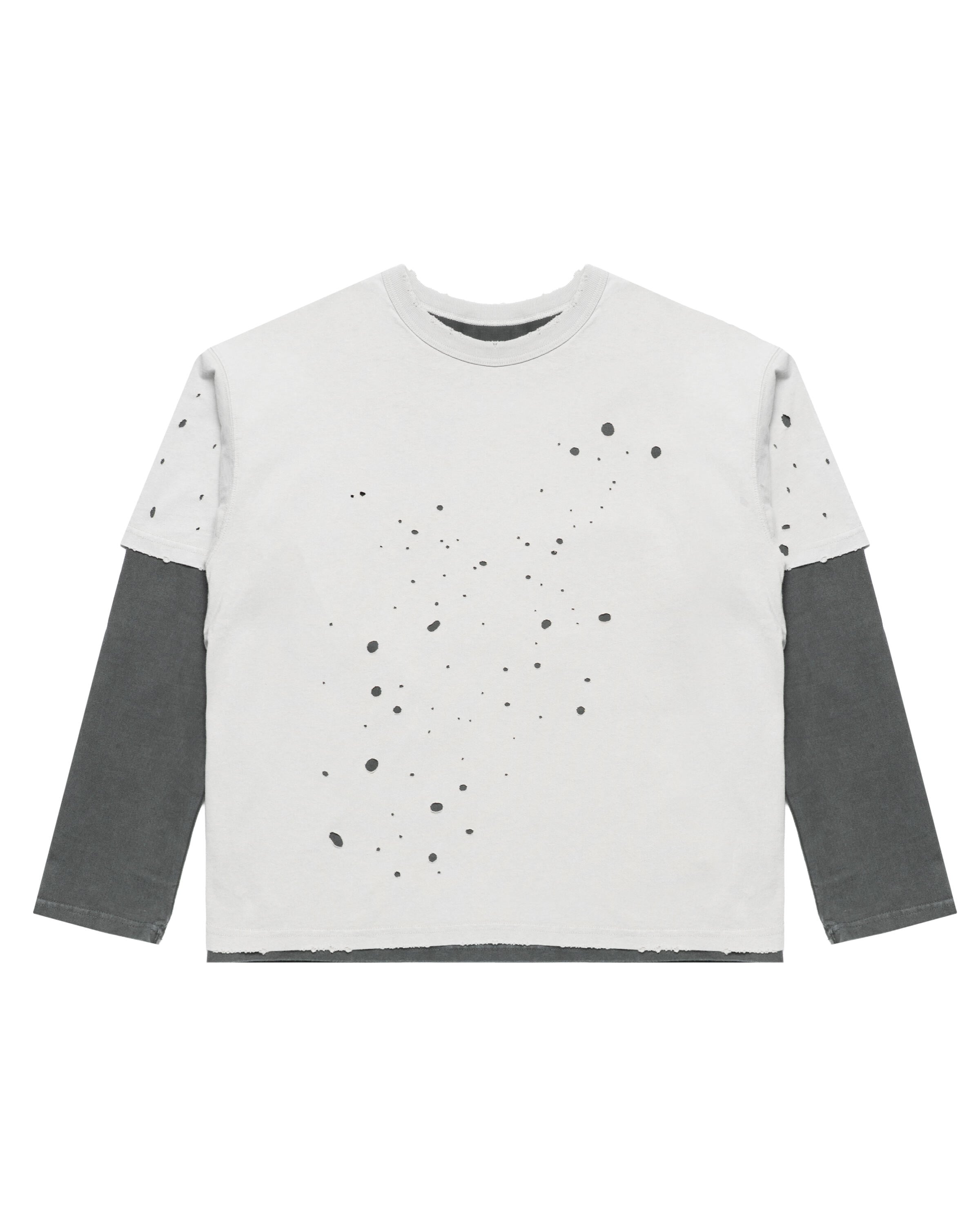 Beams Layered Damage Long Sleeve T-Shirt