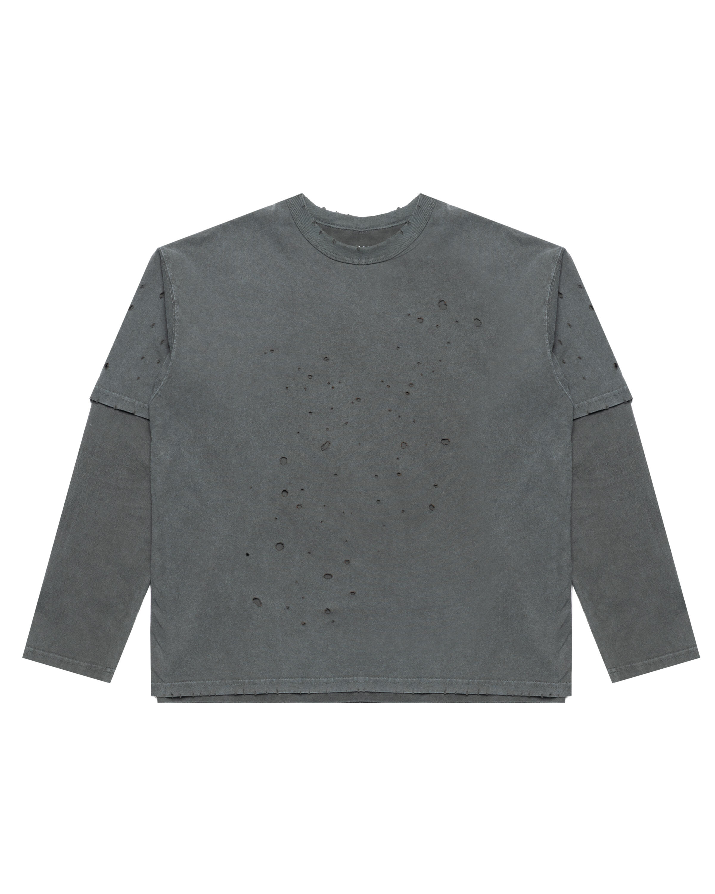 Beams Layered Damage Long Sleeve T-Shirt