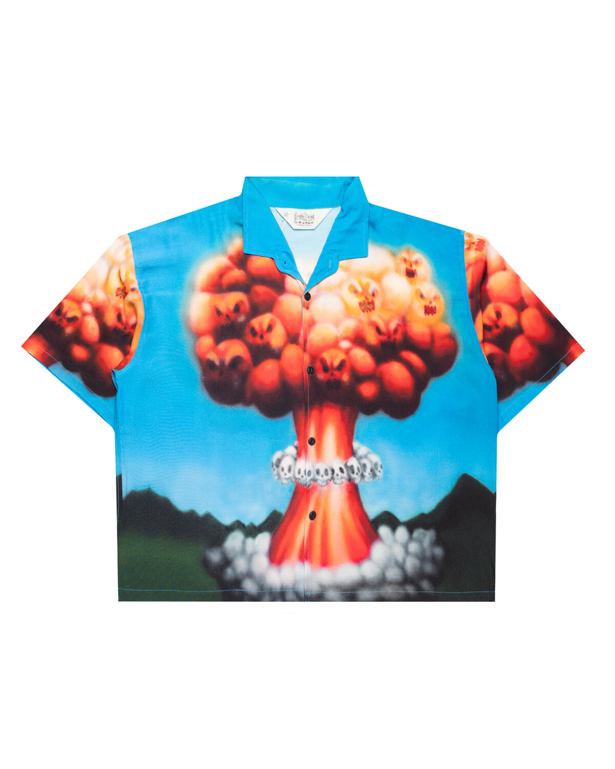 Brain Dead Explosion Short Sleeve Button Down Shirt - Blue / Multi - Image 7