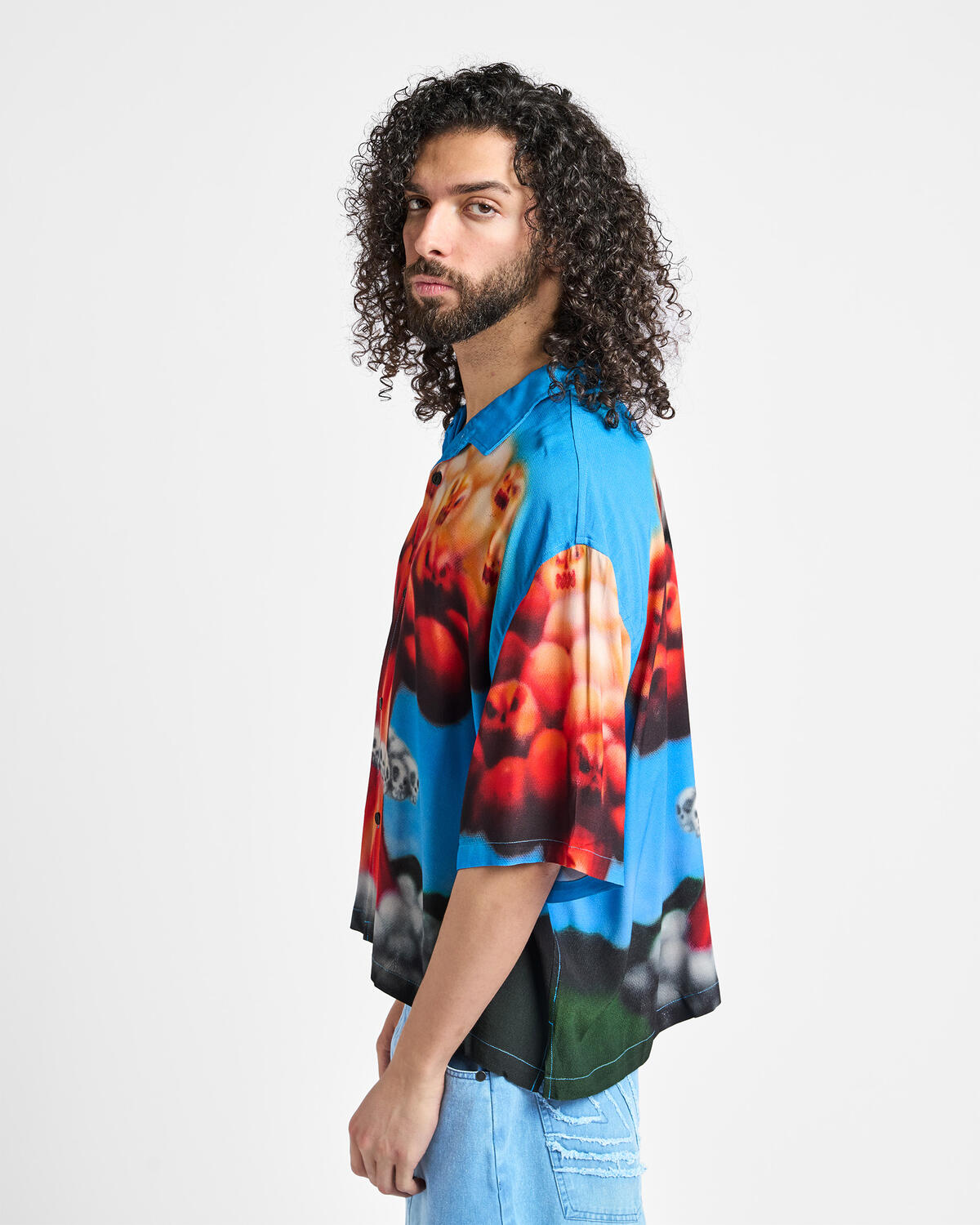 Brain Dead Explosion Short Sleeve Button Down Shirt - Blue / Multi - Image 10