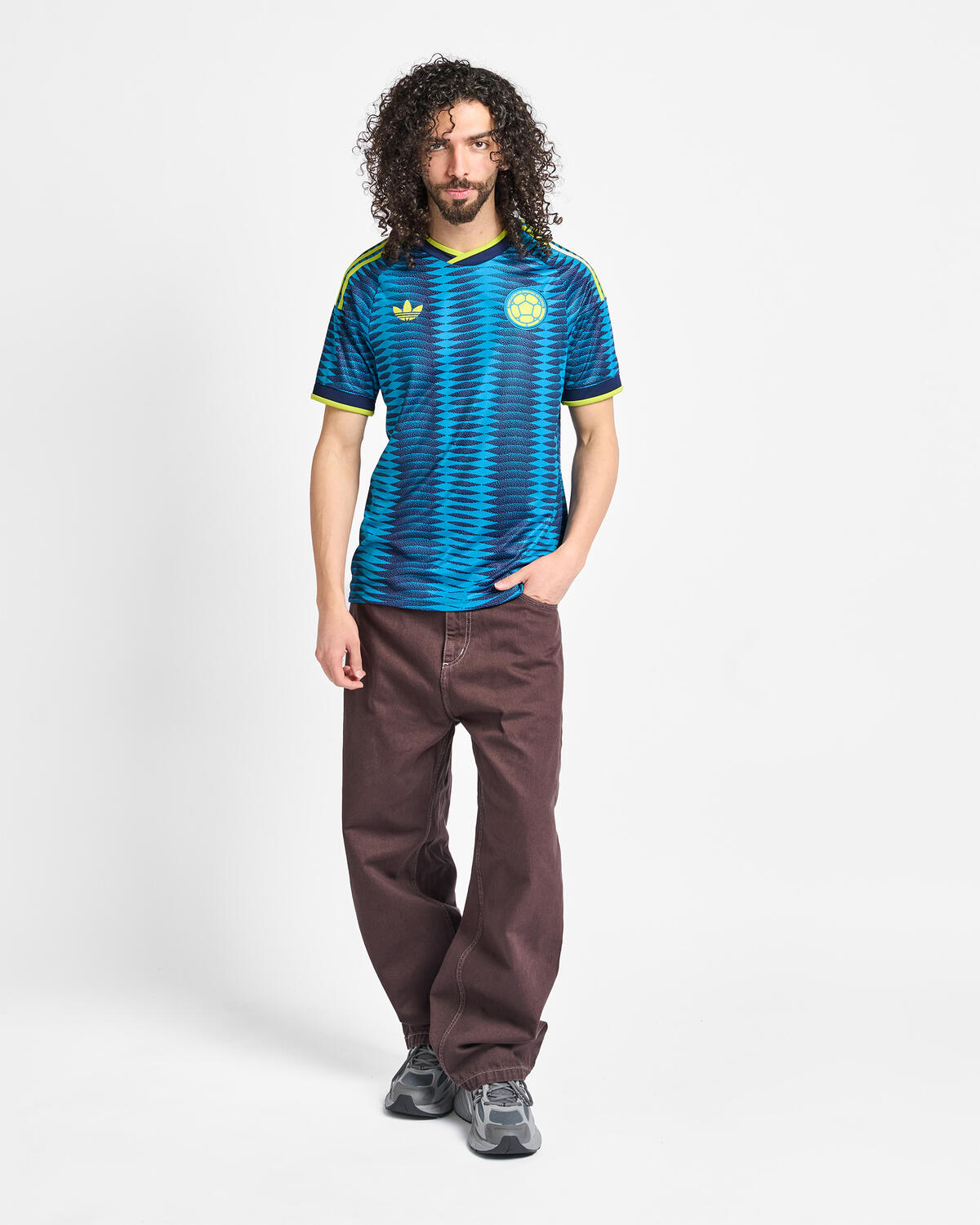 Adidas Men's Colombia 26 Away Jersey Apparel - Team Navy Blue 2 / Mystery Petrol - Image 5