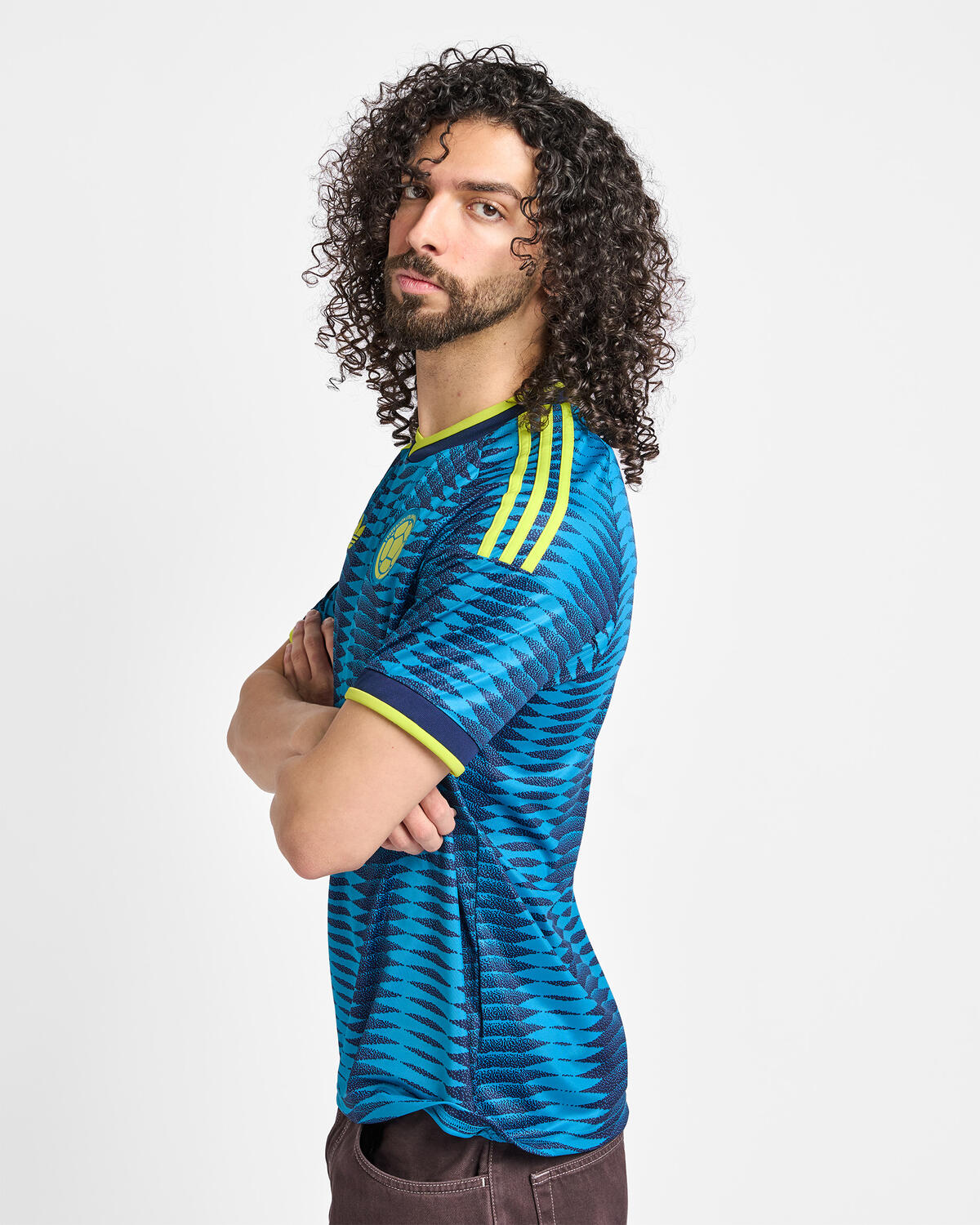 Adidas Men's Colombia 26 Away Jersey Apparel - Team Navy Blue 2 / Mystery Petrol - Image 7