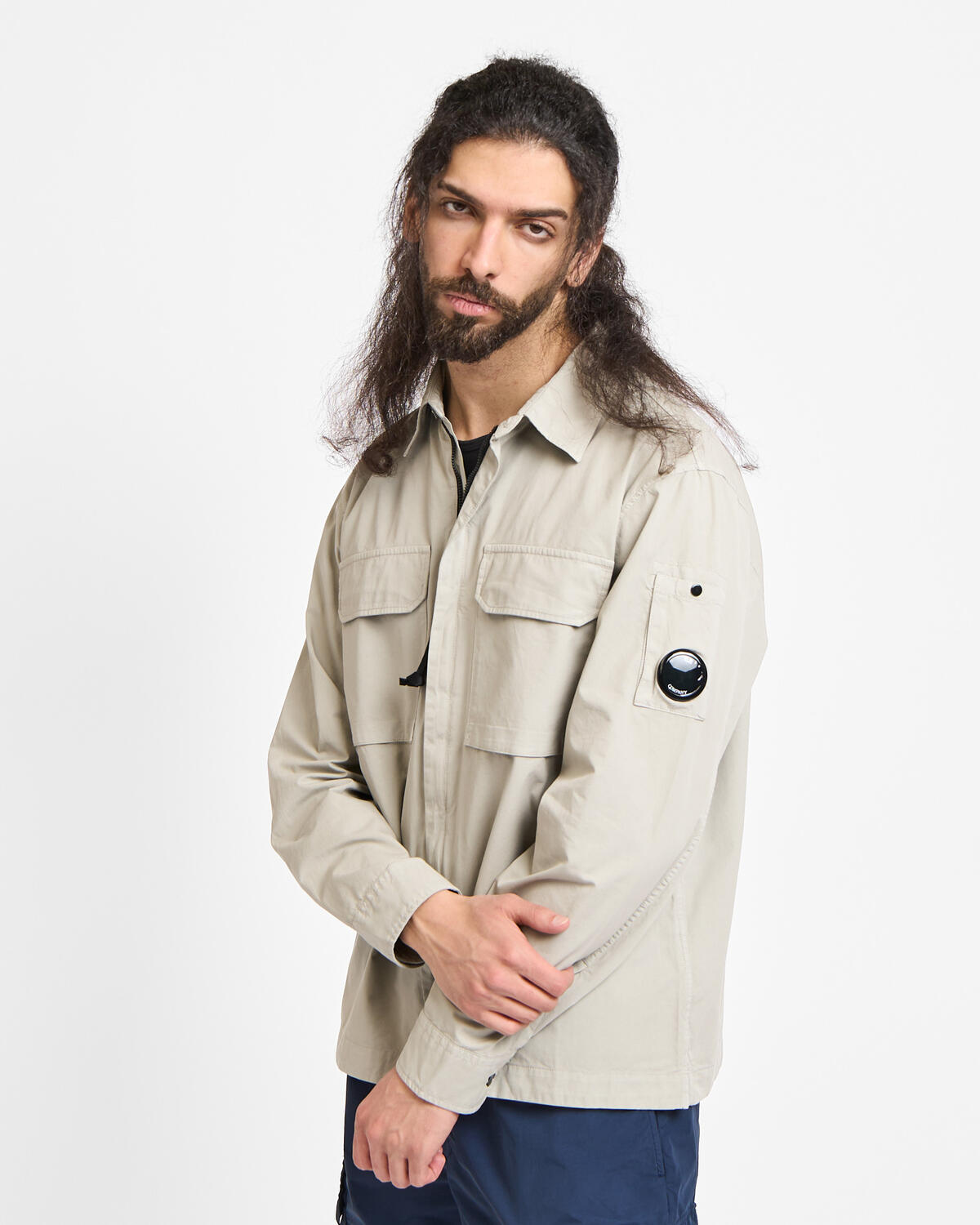 C.P. Company Organic Gabardine Zipped Lens Overshirt - Image 4