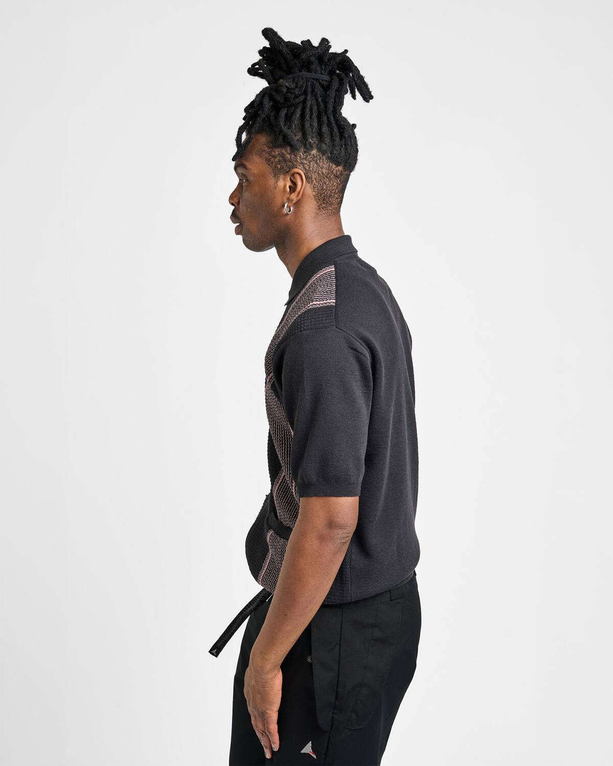 Beams+ Zip Knit Polo Stripe - Image 5