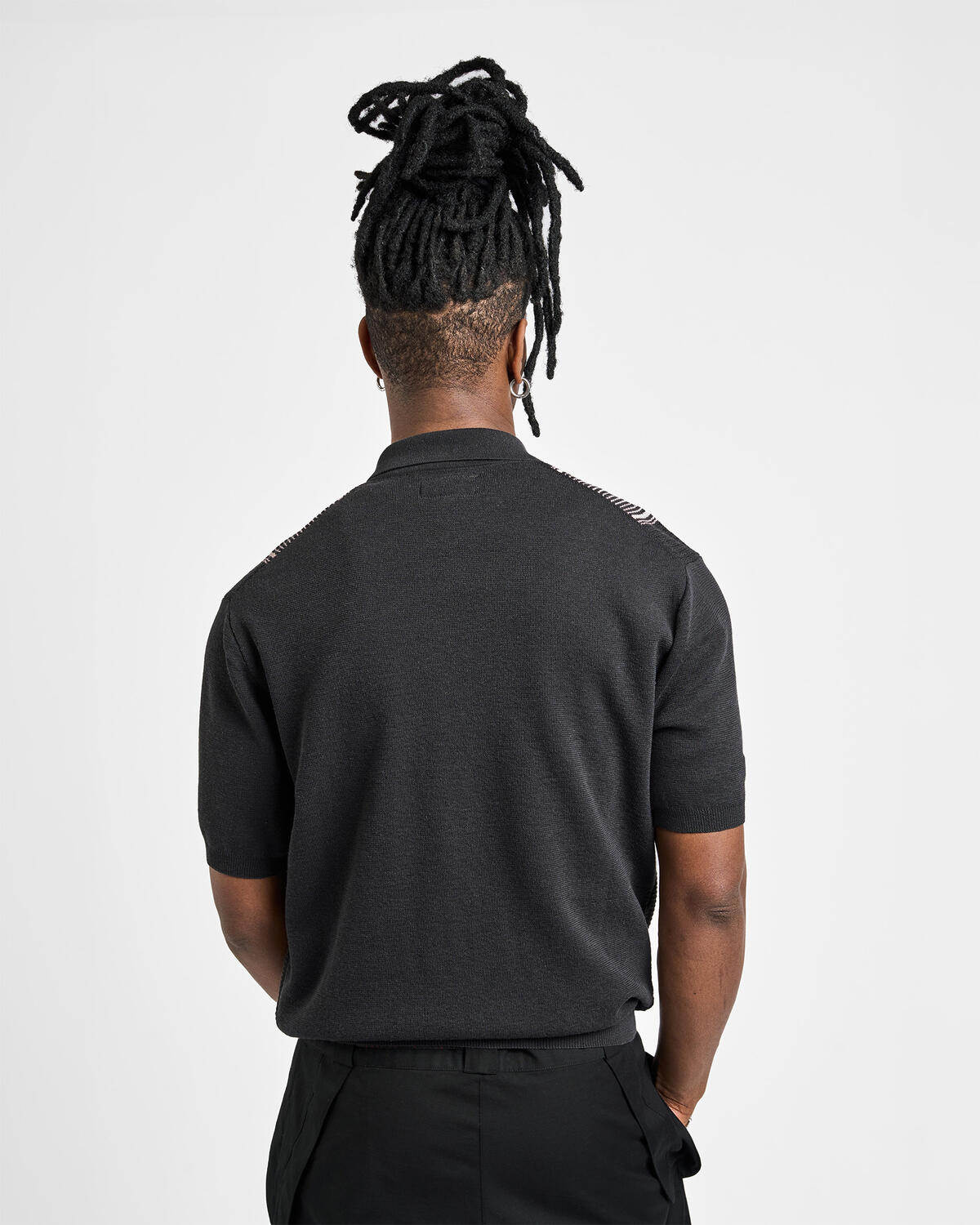 Beams+ Zip Knit Polo Stripe - Image 6