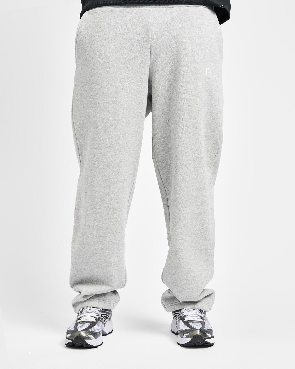 DIME Cursive Small Logo Sweatpants Heather Grey - Image 5