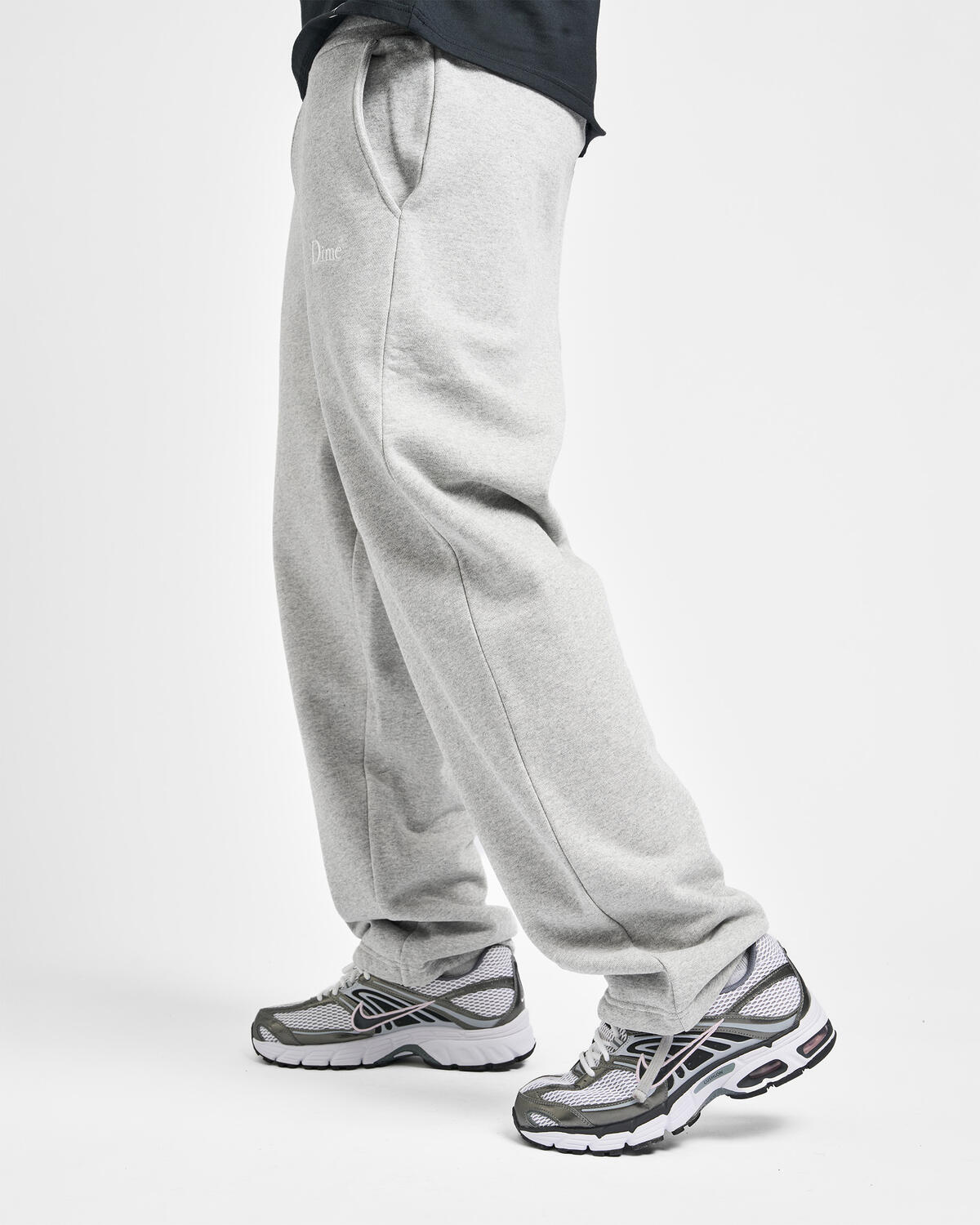 DIME Cursive Small Logo Sweatpants Heather Grey - Image 6