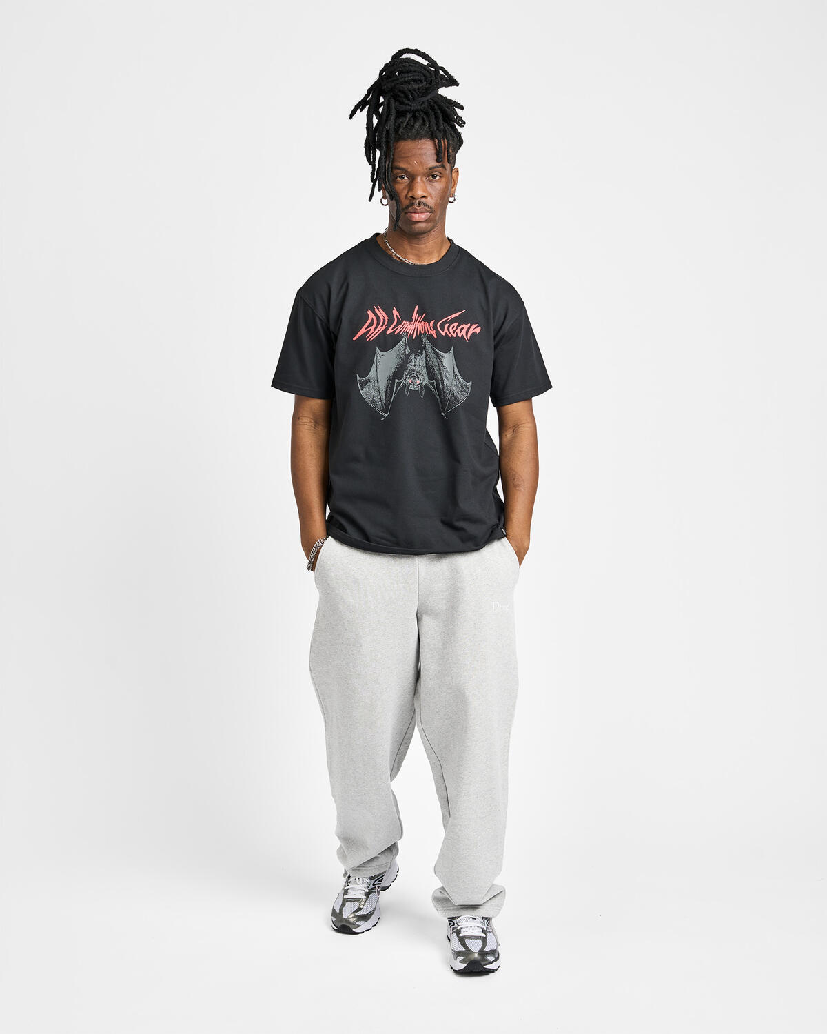 DIME Cursive Small Logo Sweatpants Heather Grey - Image 4