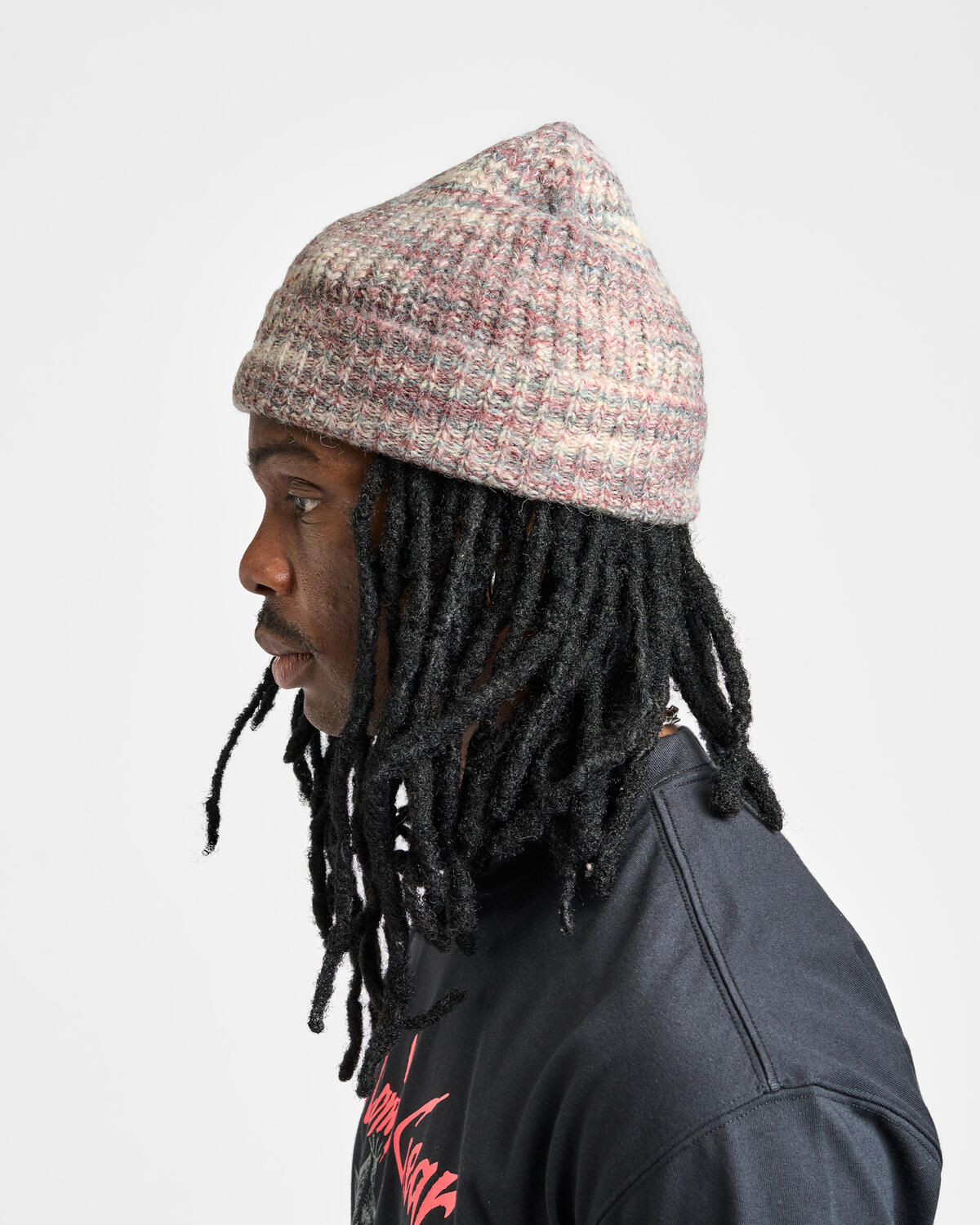 Dime Fuzzy Fold Beanie - Blush - Image 5
