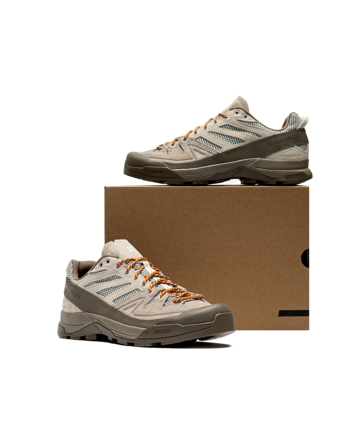 Salomon X Alp Woven Shoes - Walnut / Silver Cloud / Vanilla Ice - Image 6