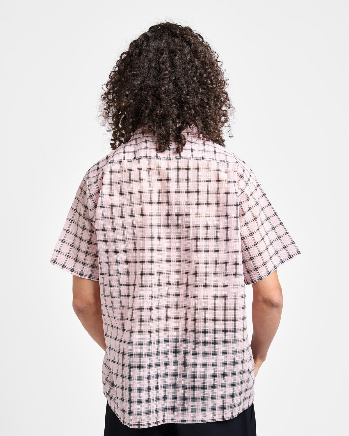 Beams+ Open Collar Nylon Airy Plaid - Image 6