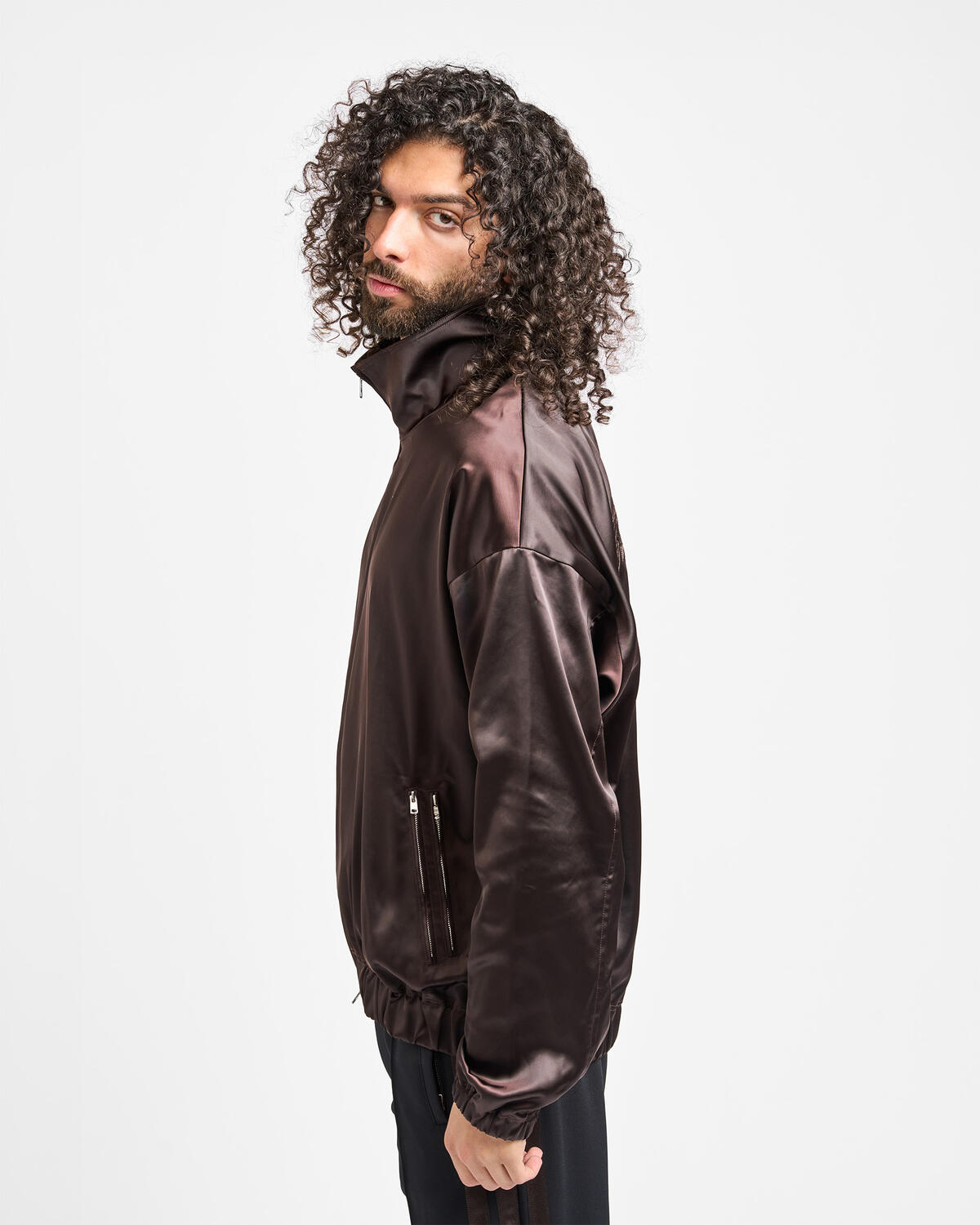 Y-3 by Wales Bonner Satin Jacket - Aurora Coffee - Image 9