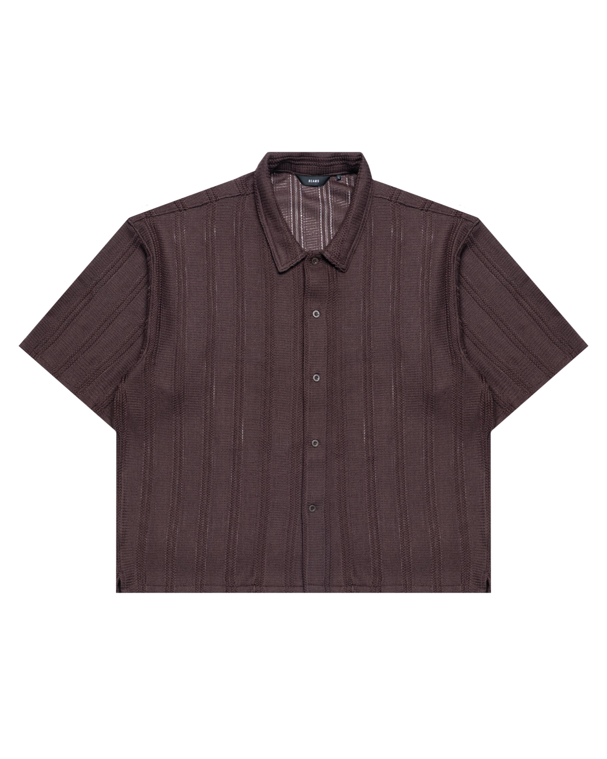 Beams Mesh Open Collar Shirt