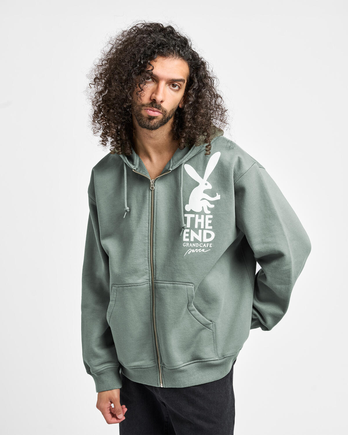 by Parra End the bunny zip hooded sweatshirt - Image 4