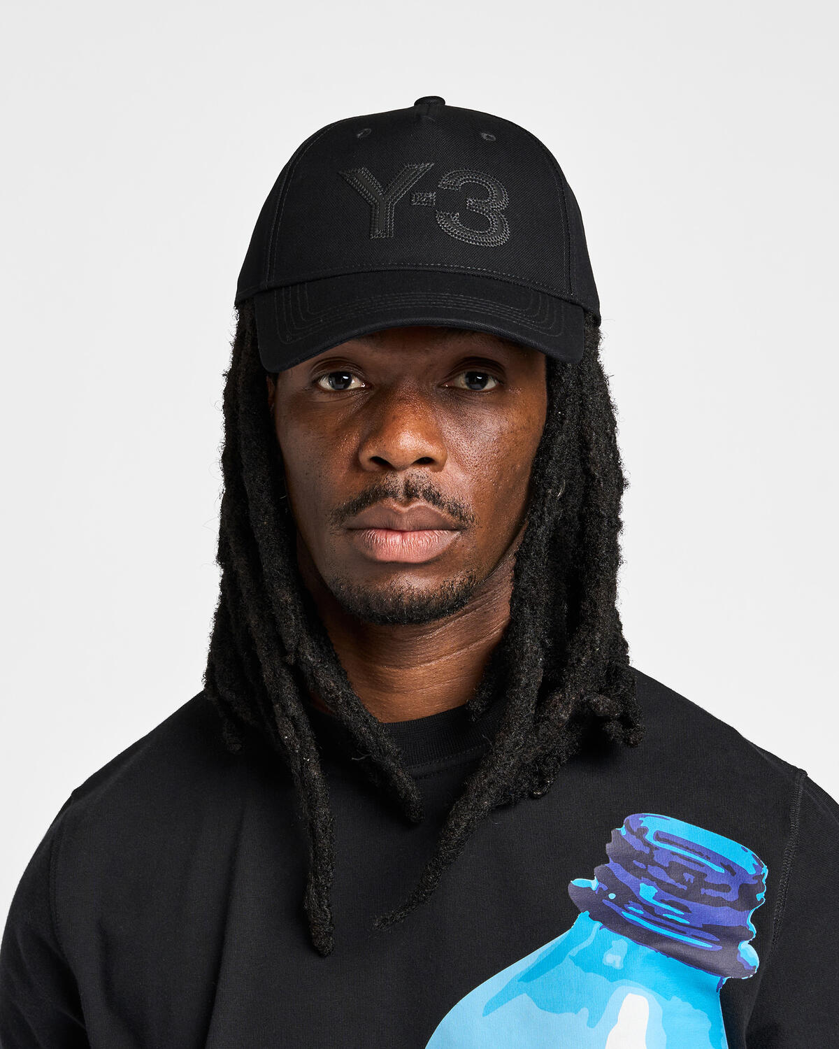 Y-3 Logo Cap - Black/Black - Image 3