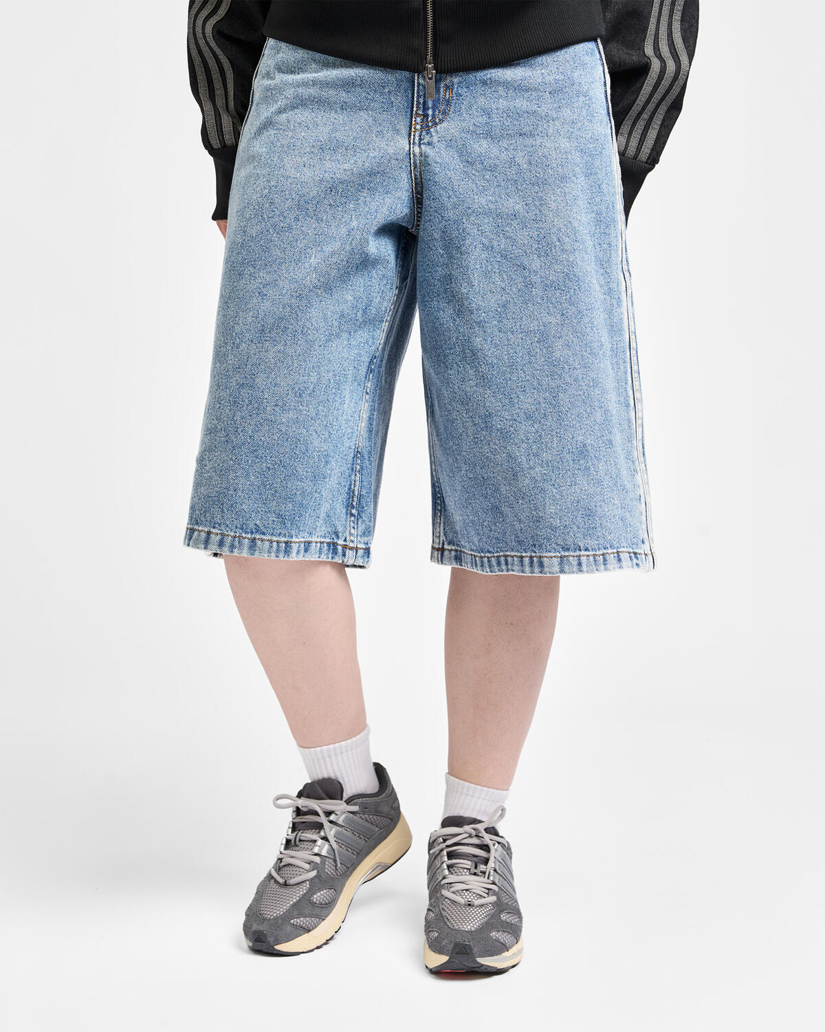 adidas Originals Wmns Mid Rise Denim Jorts - Image 4