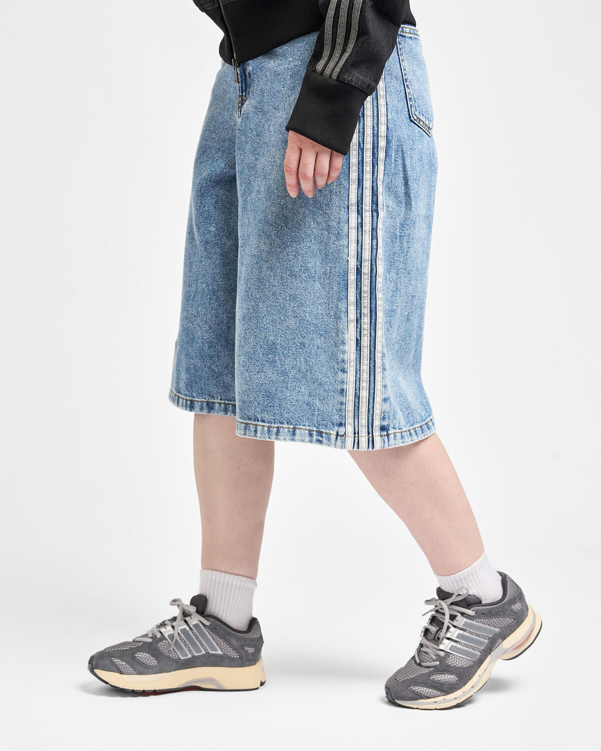 adidas Originals Wmns Mid Rise Denim Jorts - Image 5