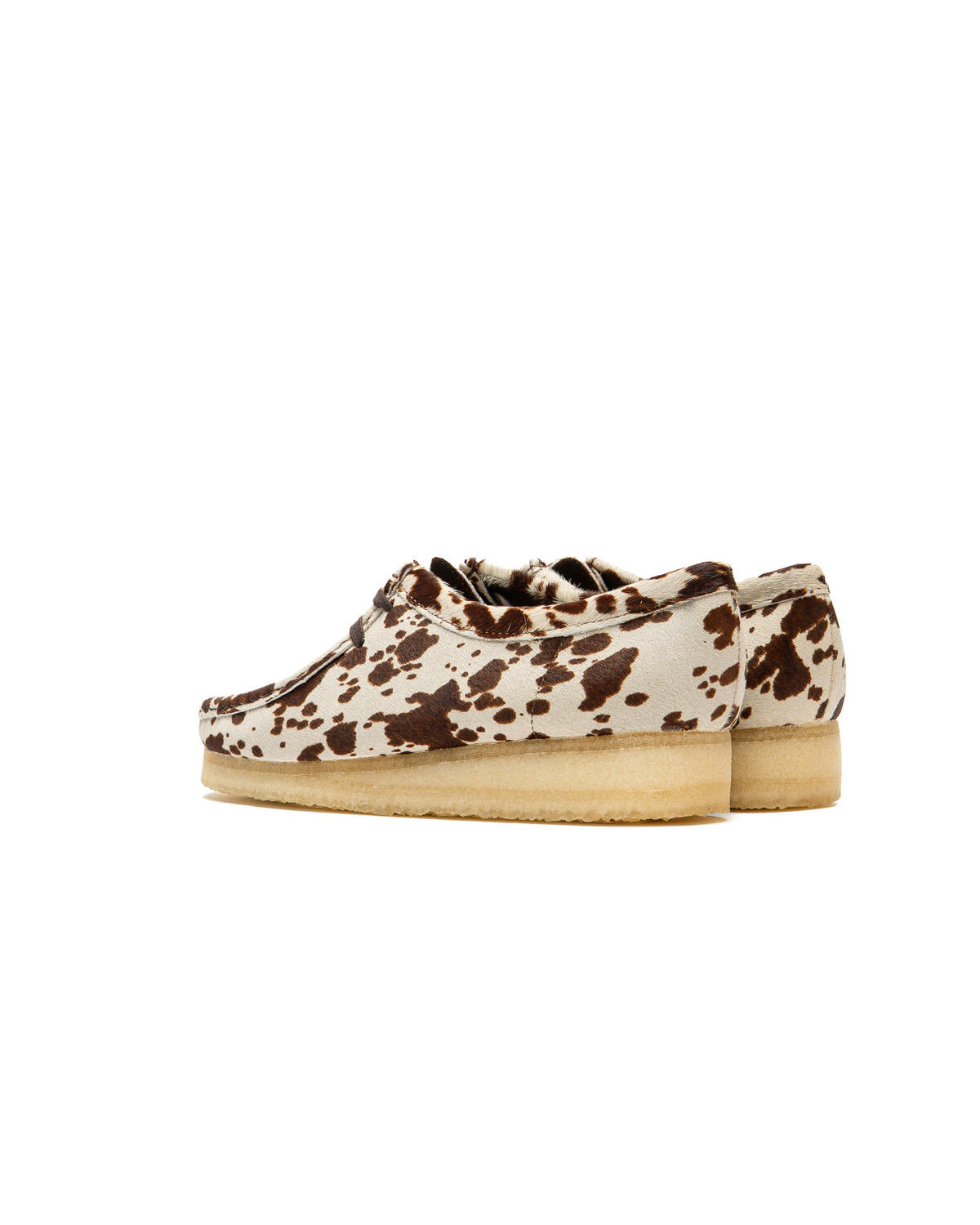 Clarks Originals Womens Wallabee Shoe Brown Cow Print - Image 5