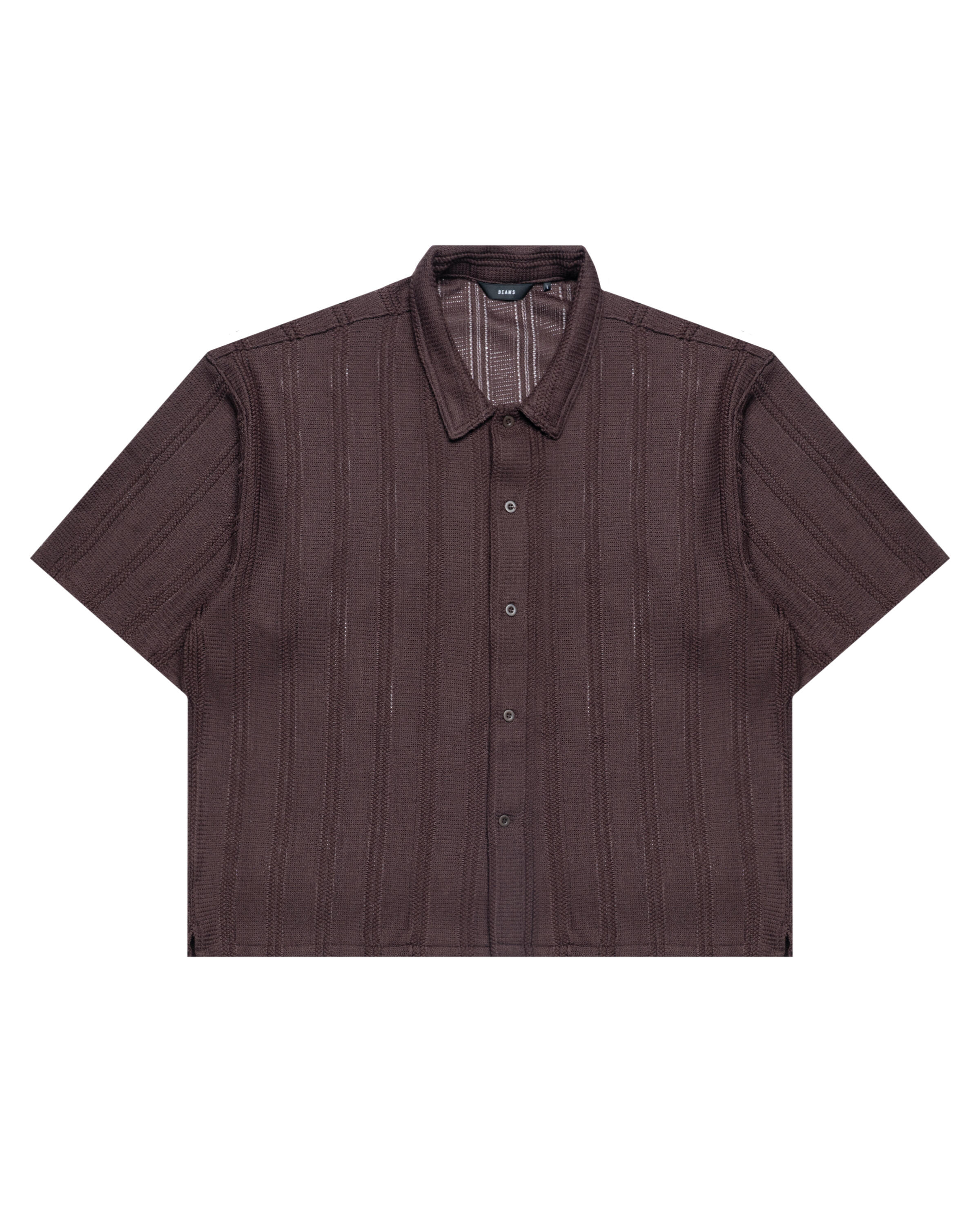 Beams Mesh Open Collar Shirt