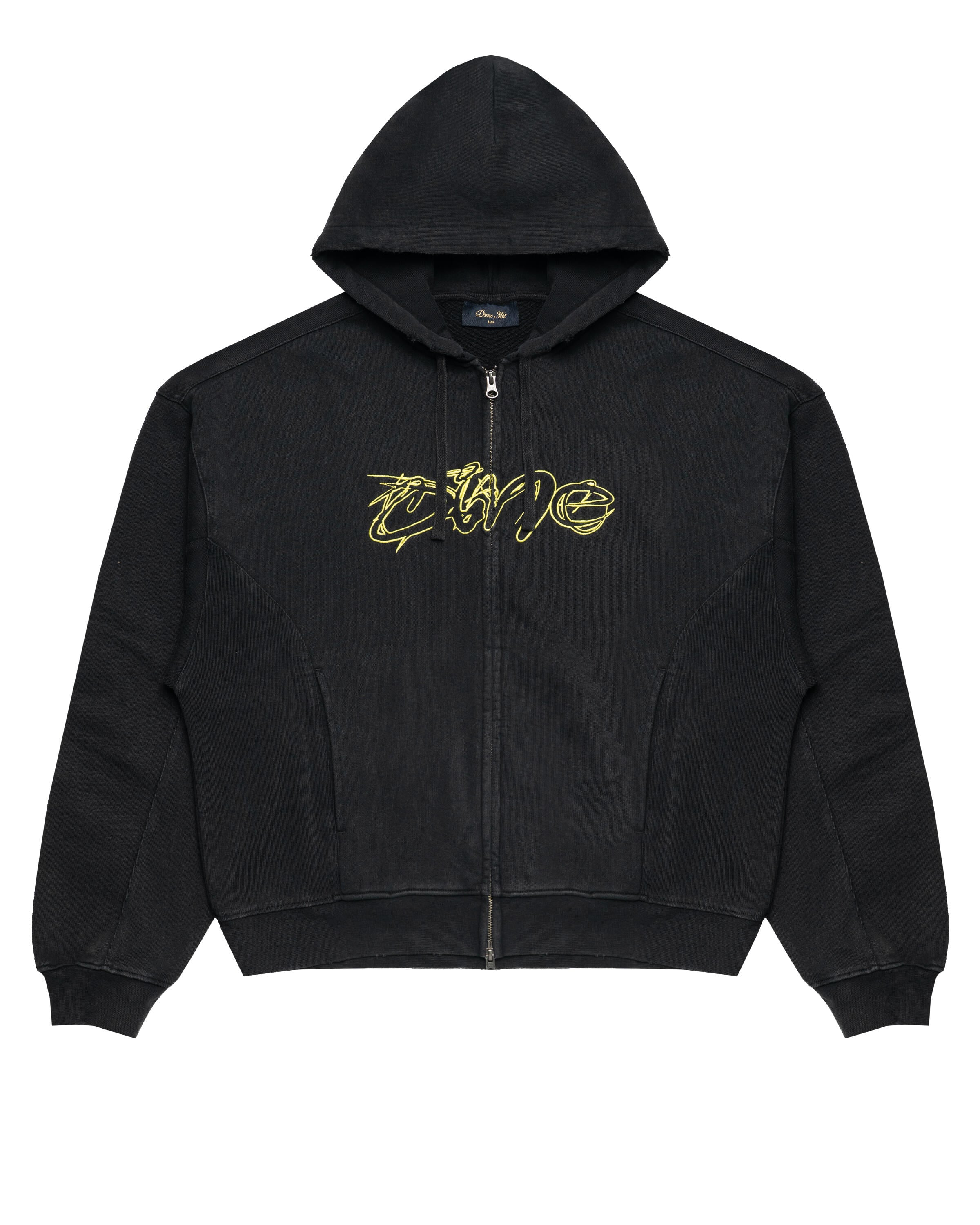 Dime Distressed Terry Zip Hoodie