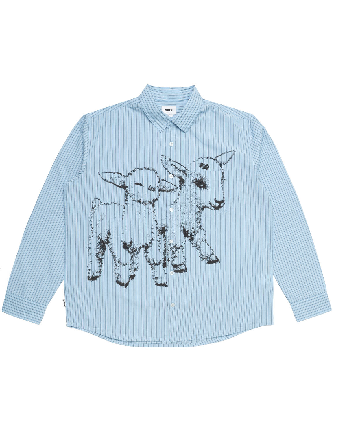 OBEY Billy Woven L/S Light Blue