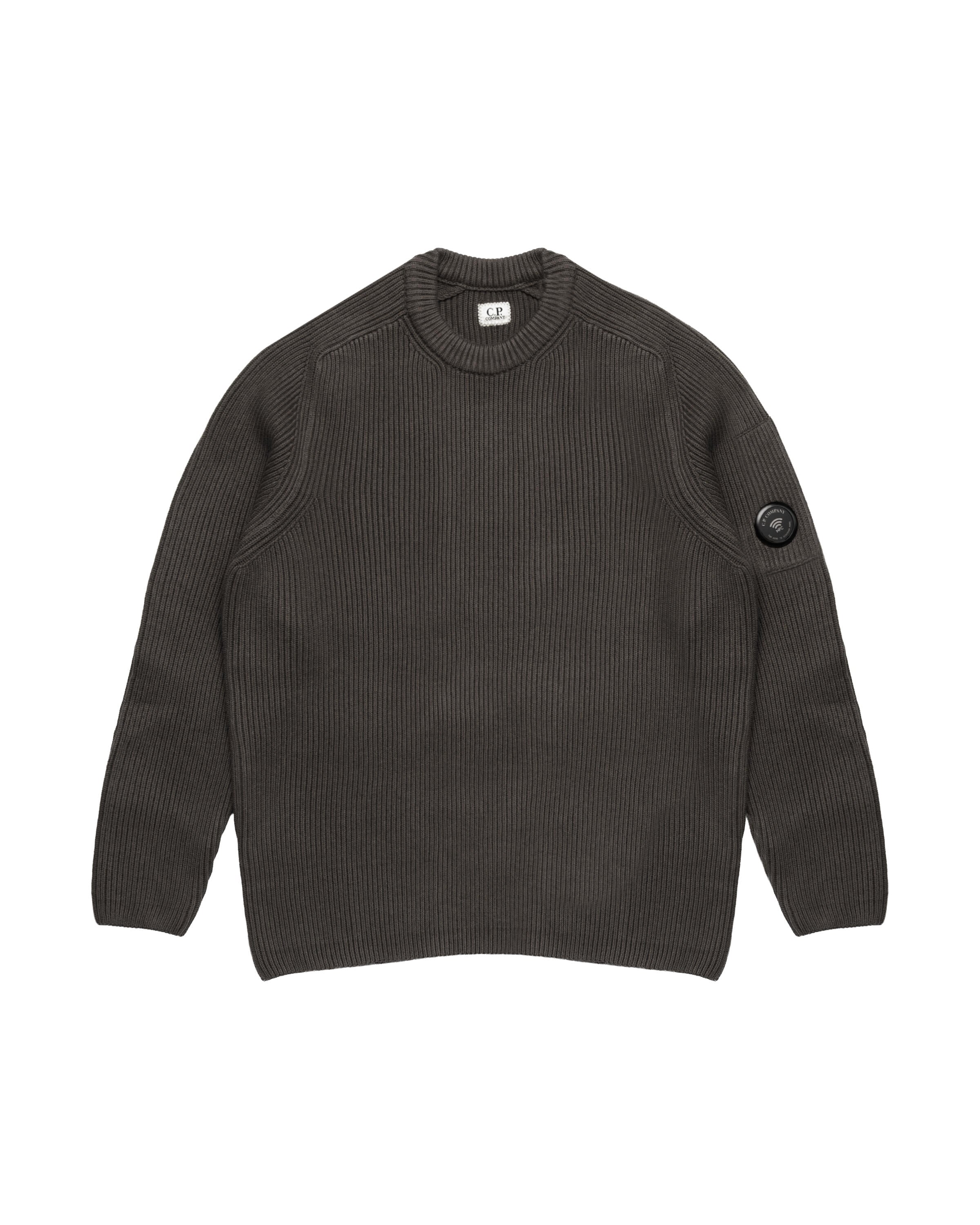 C.P. Company FULL RIB COTTON CREWNECK LENS SWEATER